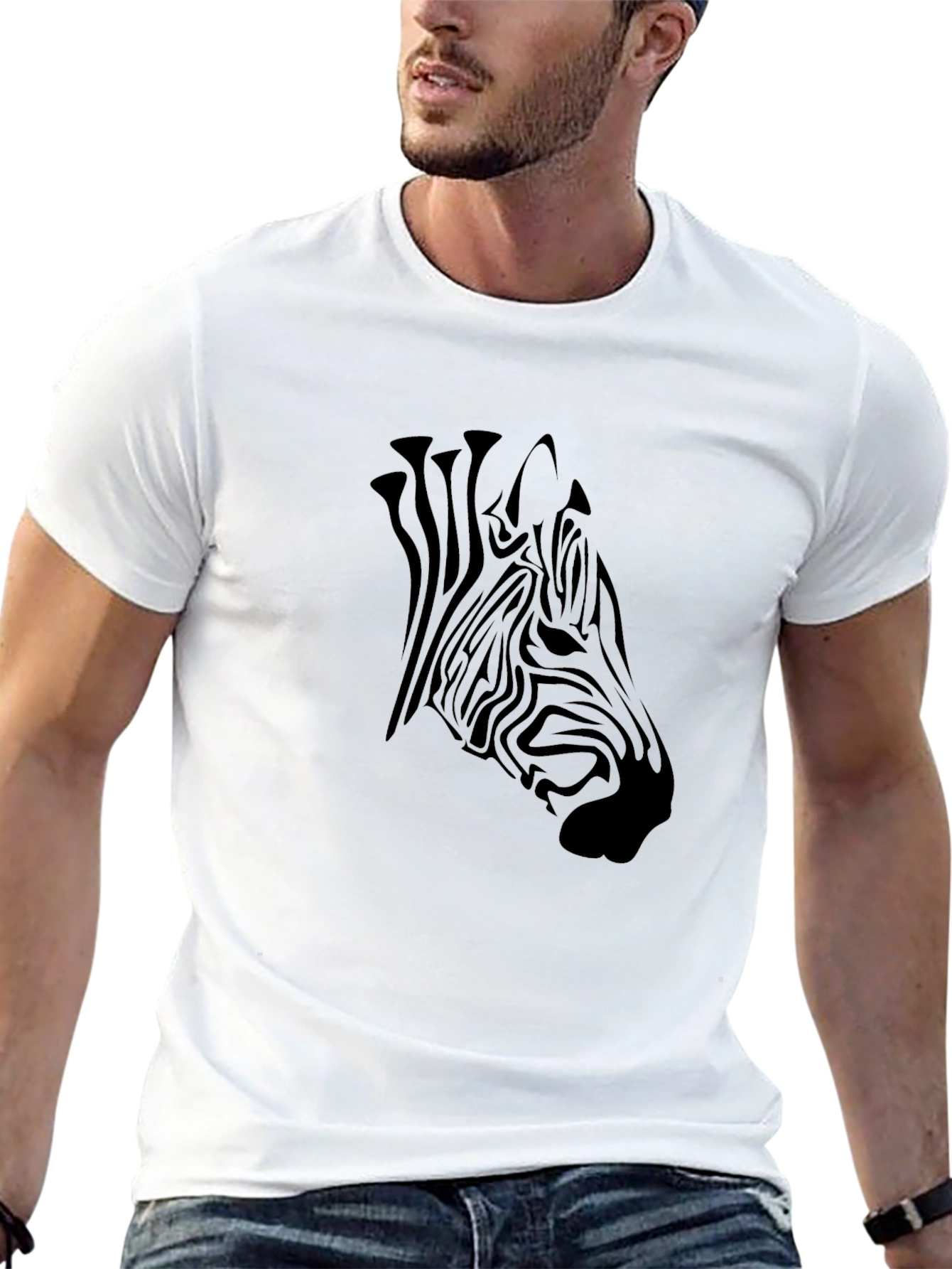 Black Black Zebra Graphic Tee - Men's Casual Style view 13