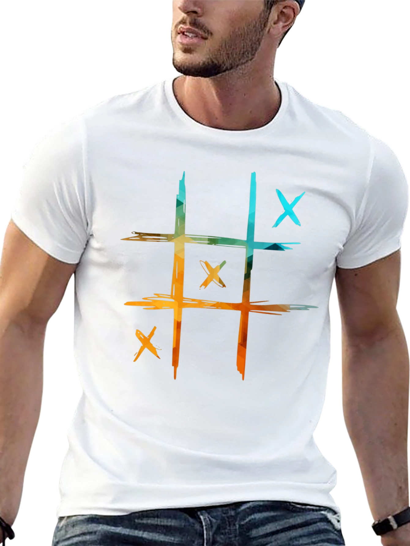 Black Tic-Tac-Toe Graphic Tee - Casual Cool! view 13