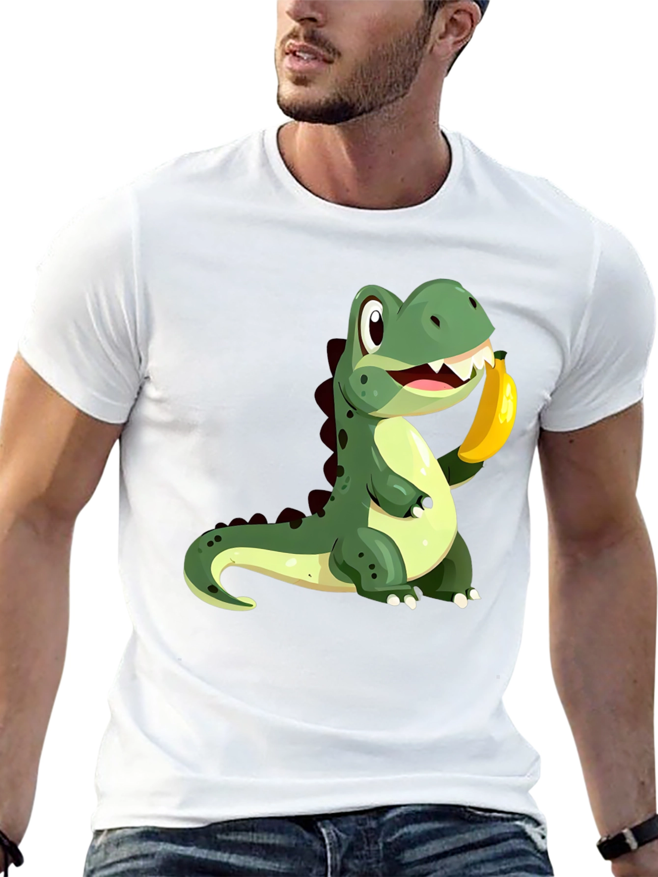 Black Dino Banana Black T-Shirt view 13