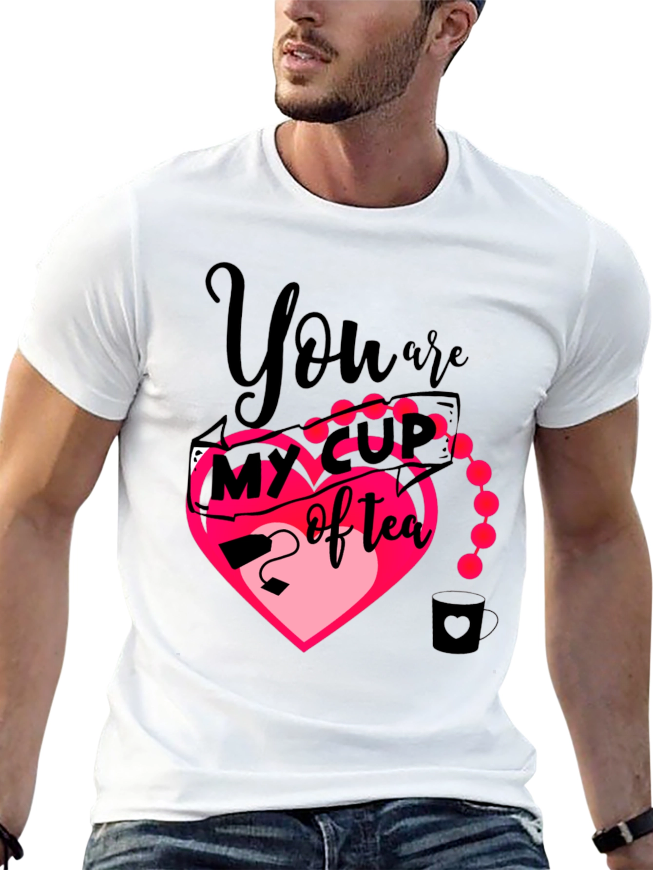 Black My Cup of Tea Heart Graphic T-Shirt view 13