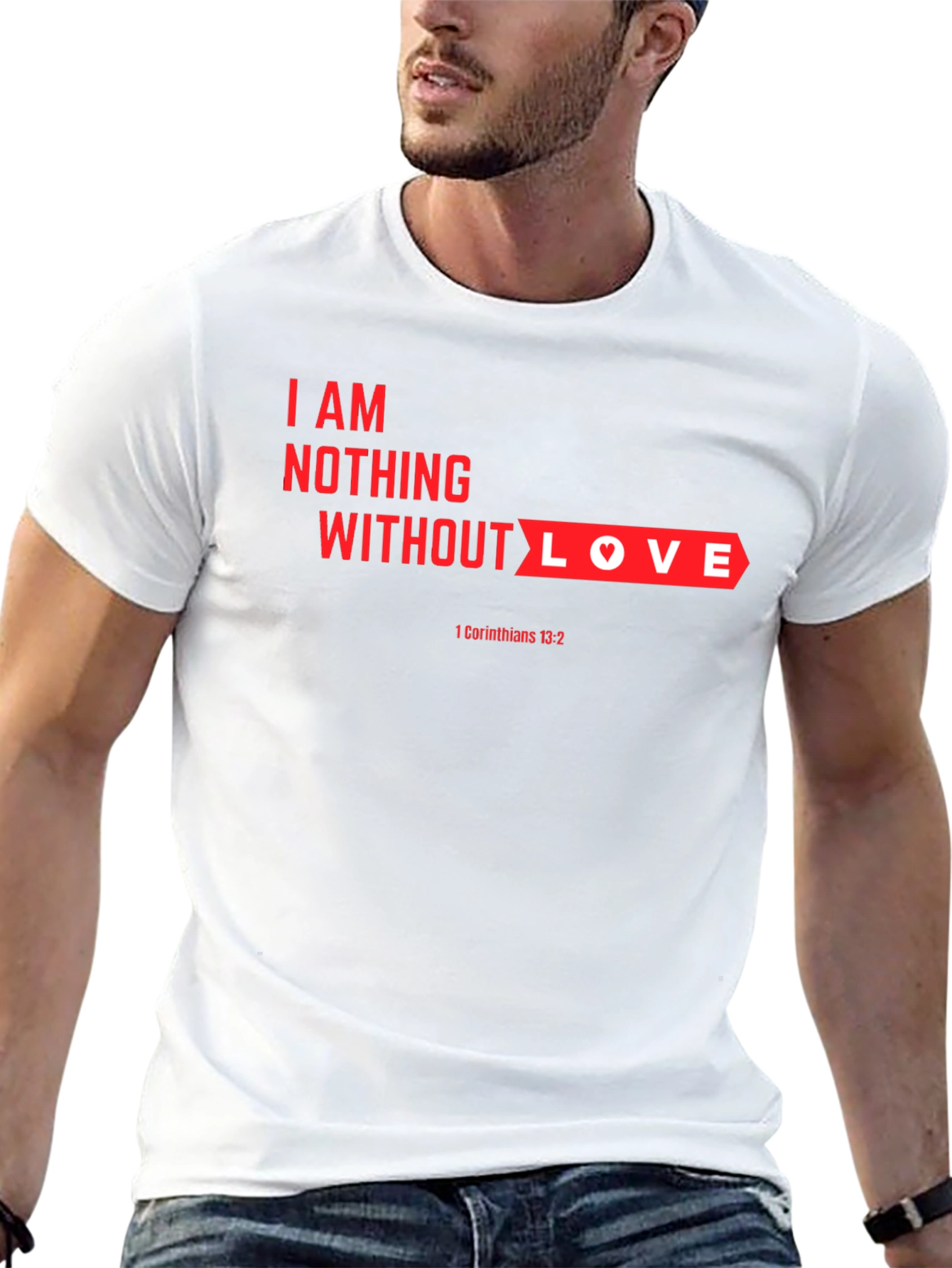 Black I am Nothing Without Love T-Shirt view 13