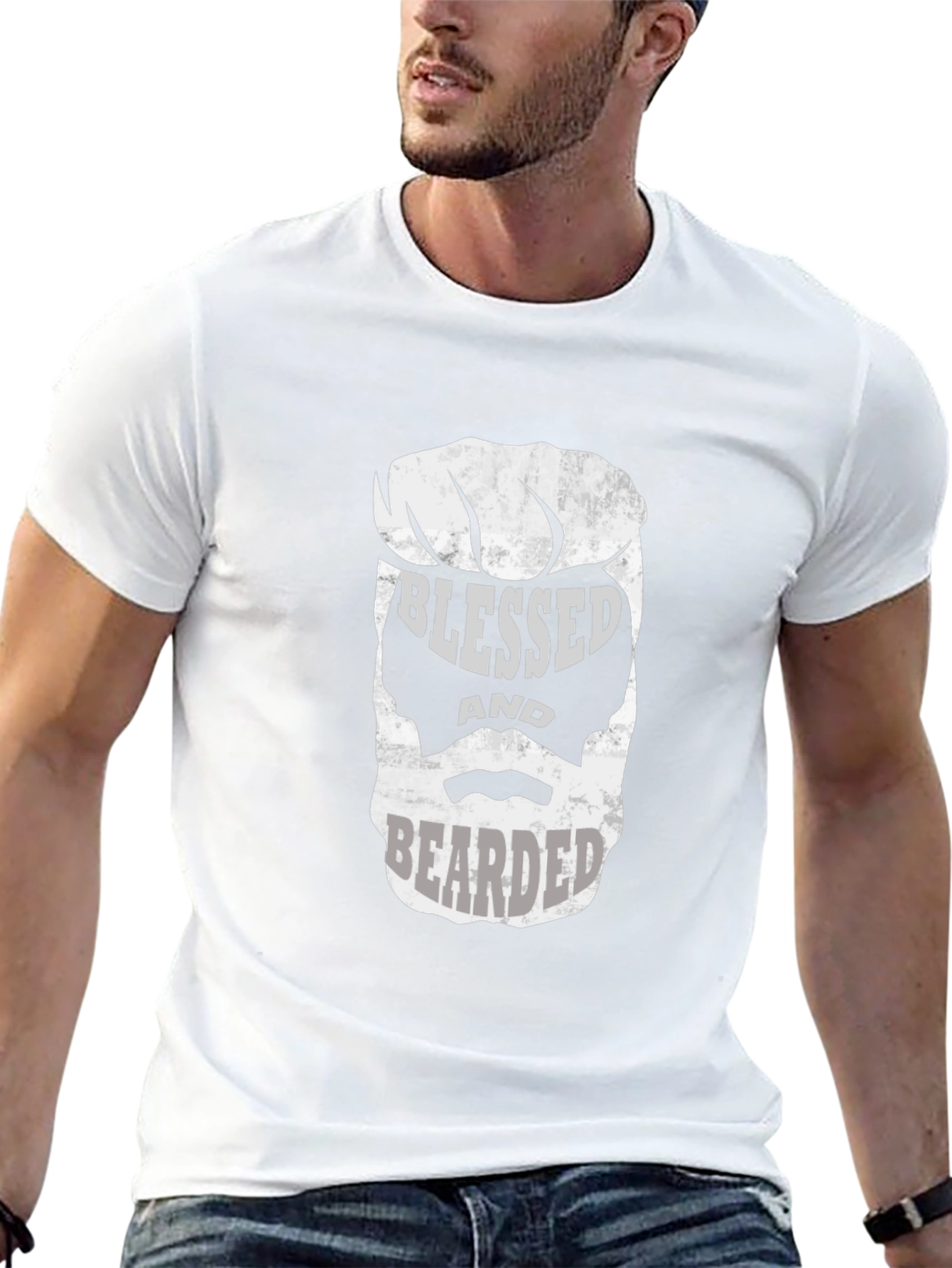 Black Blessed and Bearded Graphic T-Shirt view 13