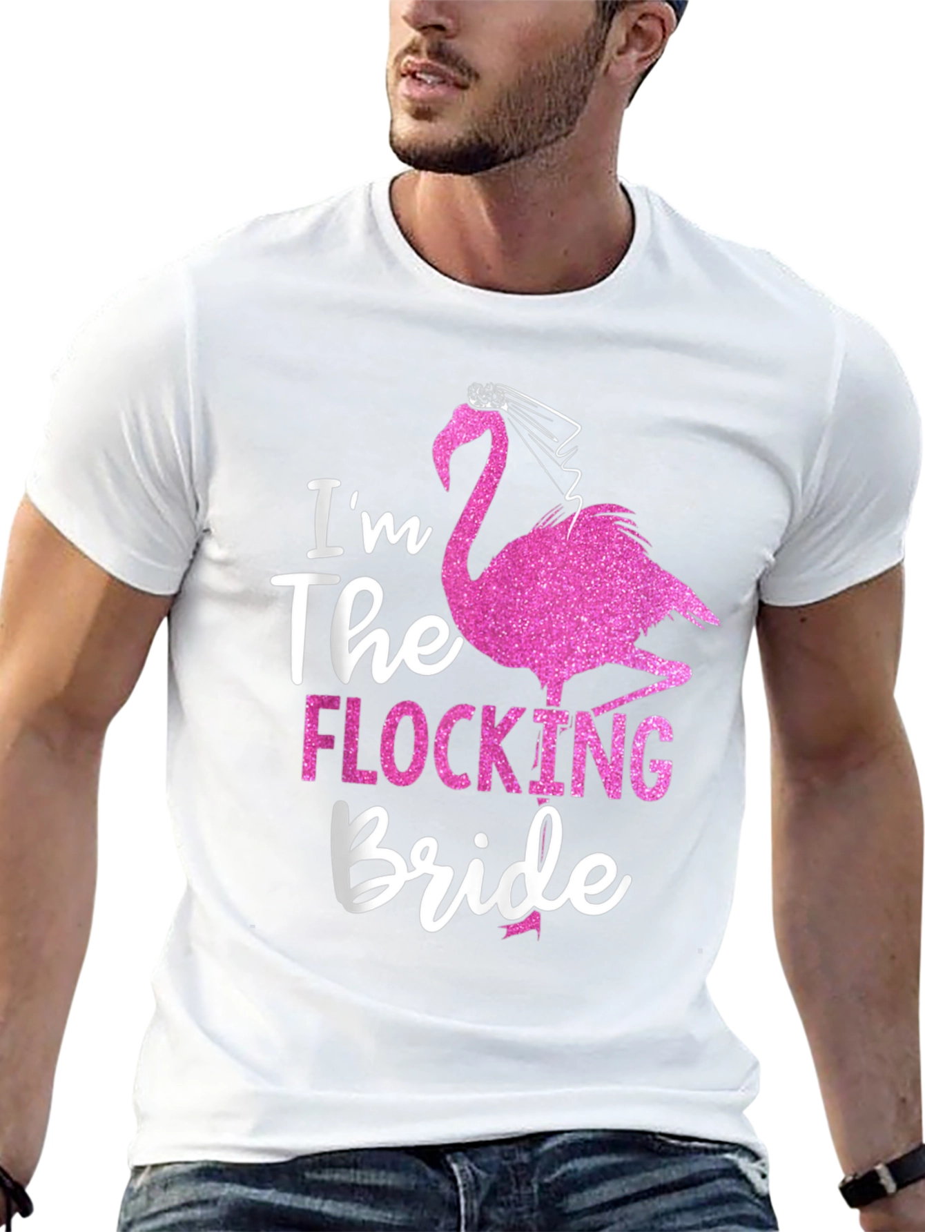 Black I'm The Flocking Bride Black T-Shirt view 13