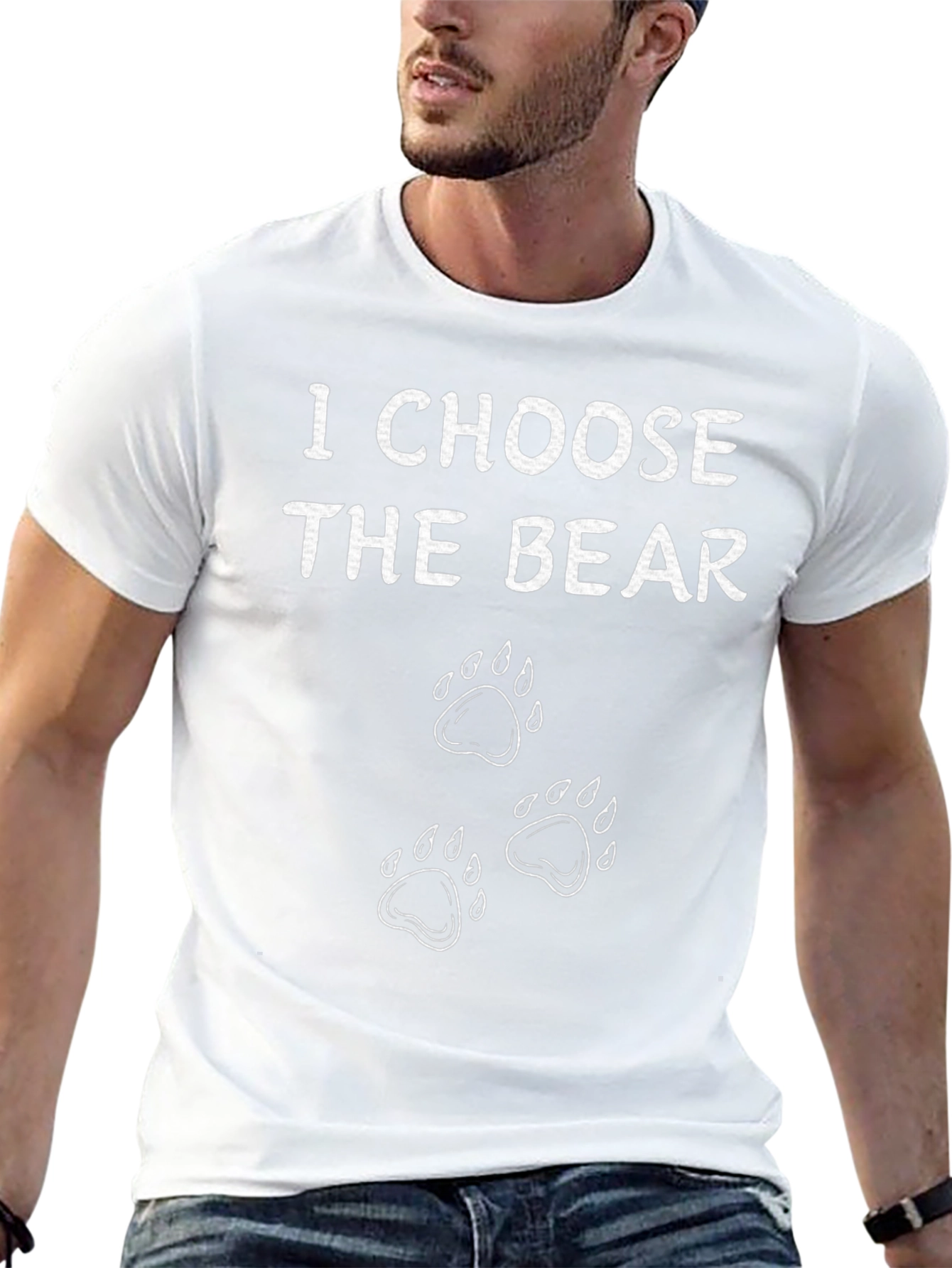 Black I Choose The Bear Funny T-Shirt view 13