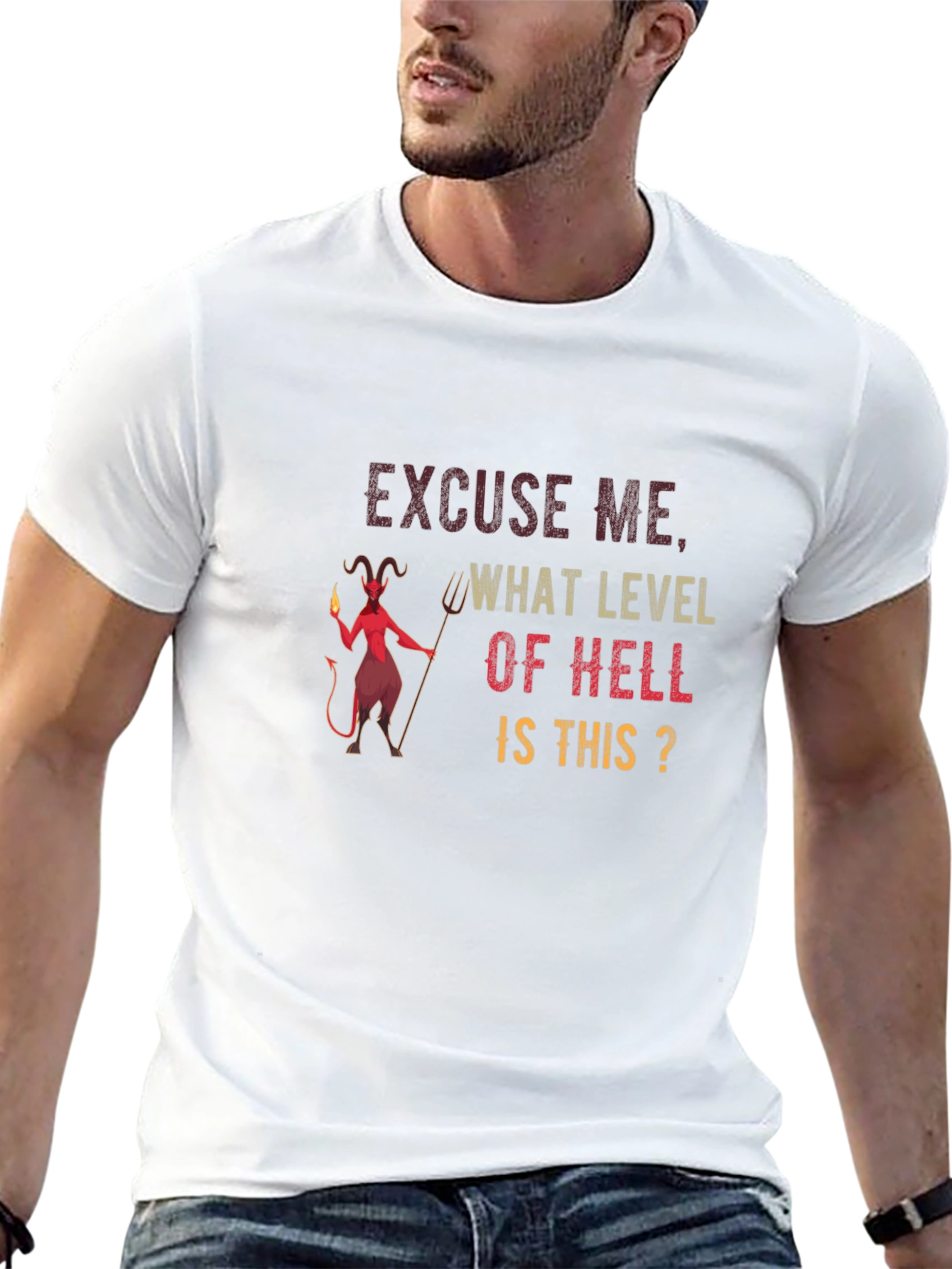 Black Excuse Me What Level of Hell T-Shirt view 13