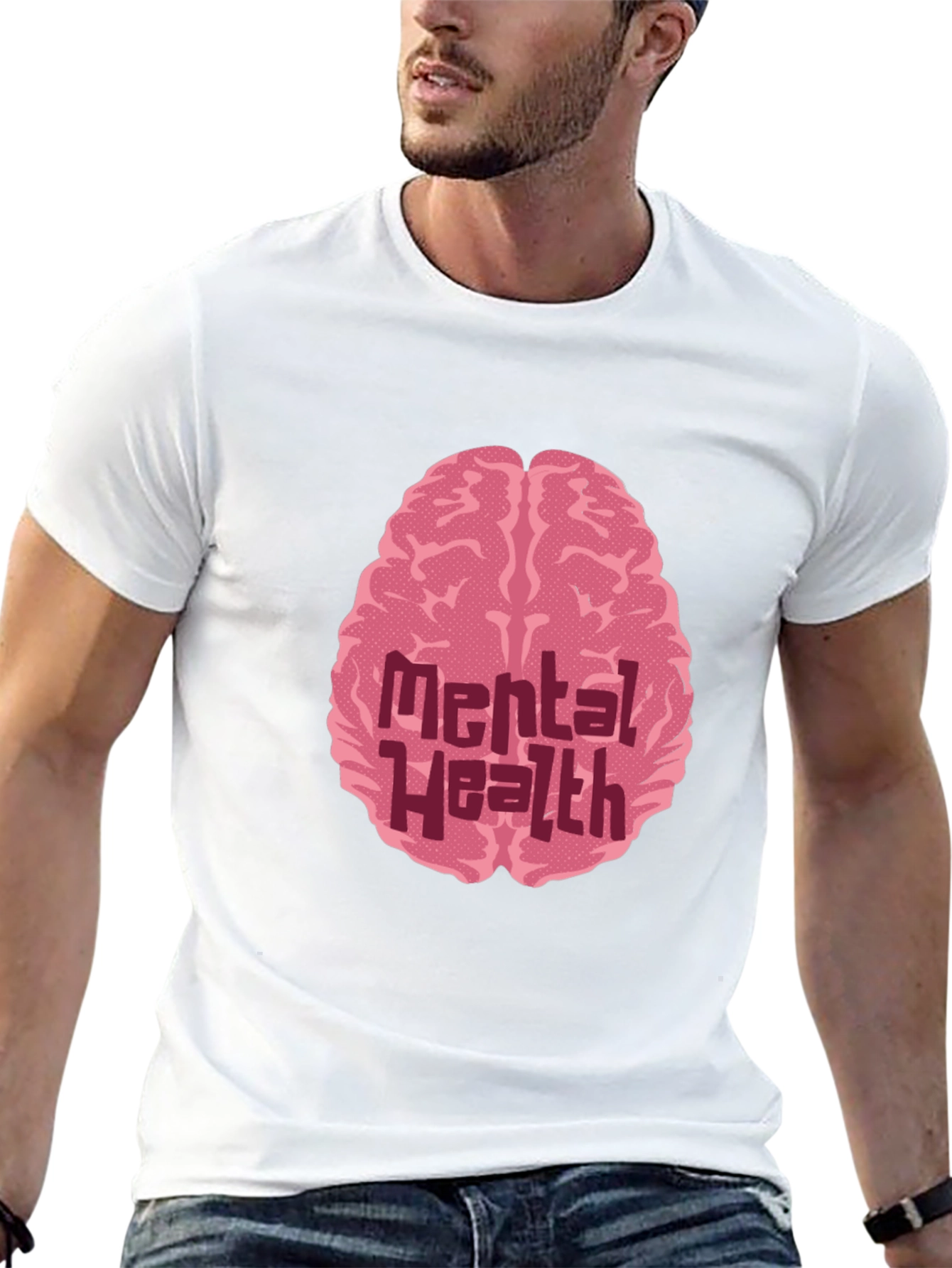 Black Mental Health Brain Graphic Tee - Stylish Awareness T-Shirt view 13