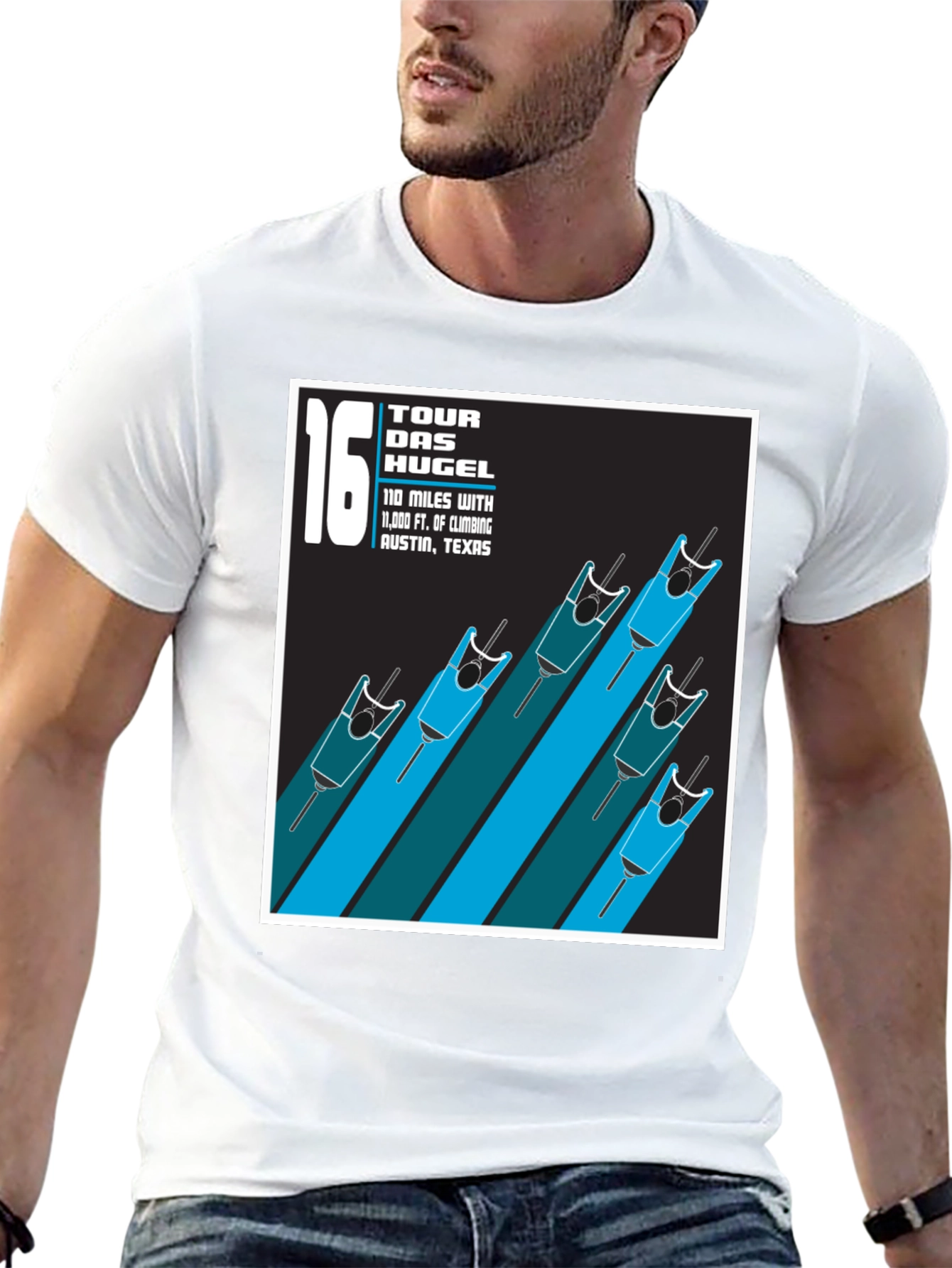 Black Tour Das Hugel Cycling T-Shirt - Austin Texas view 13