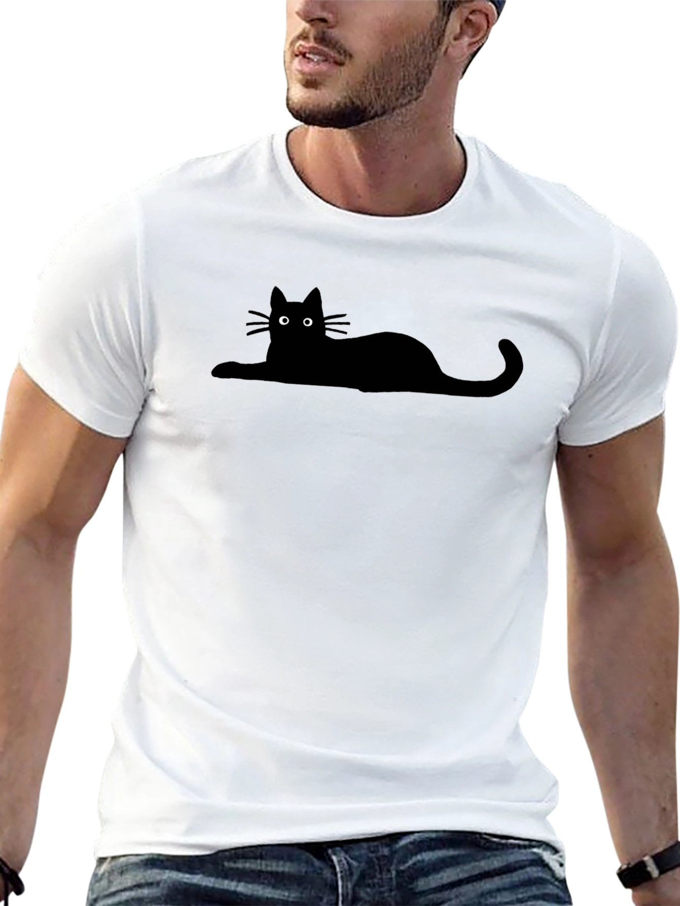Black Black Cat Silhouette T-Shirt view 13