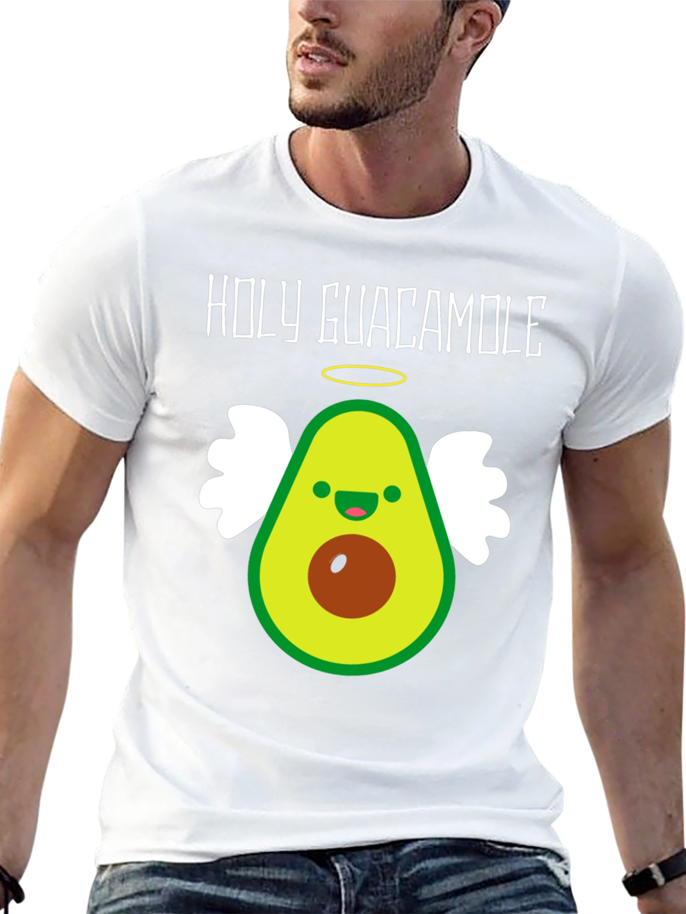 Black Holy Guacamole T-Shirt - Avocado Angel Tee view 13