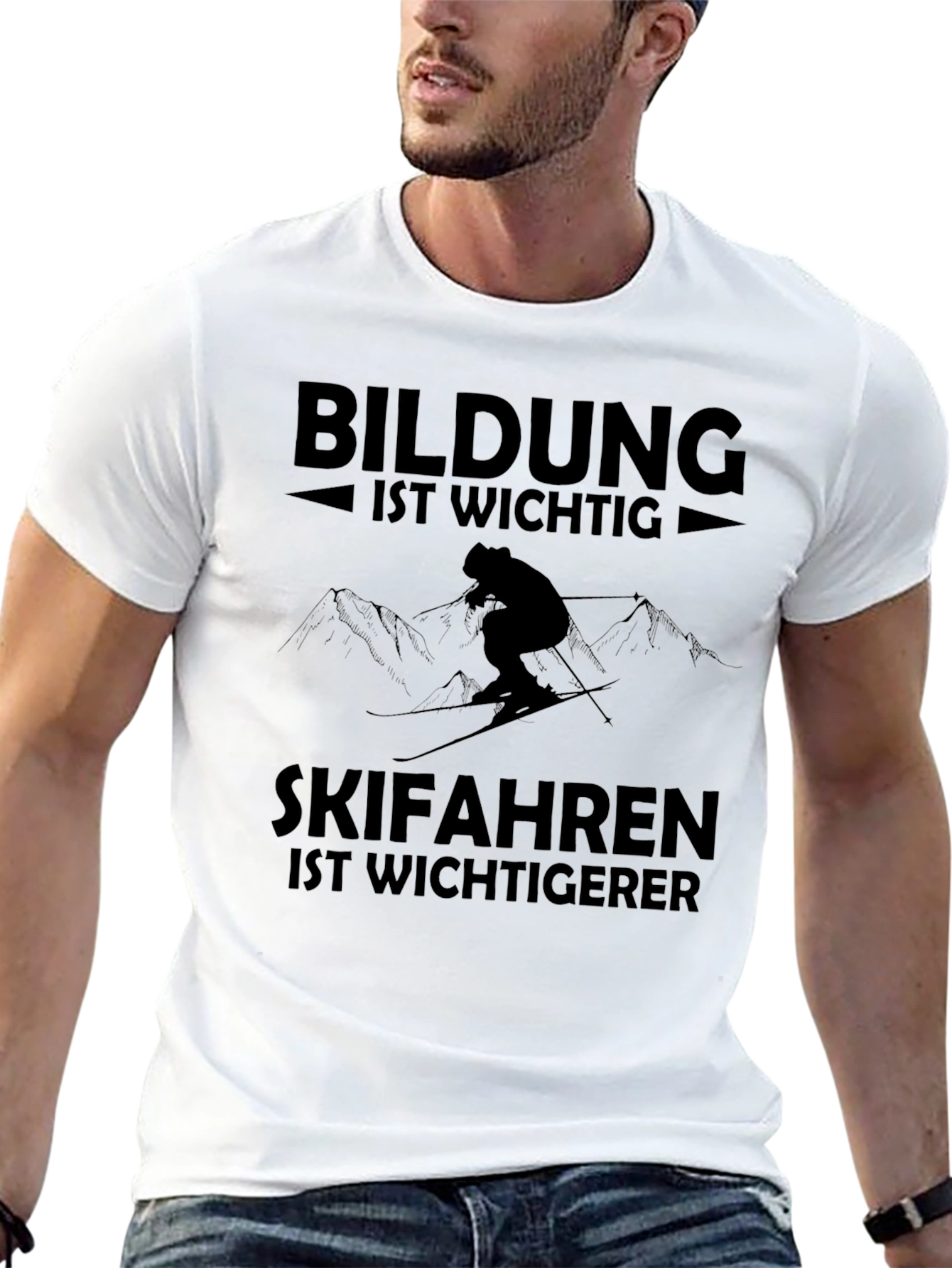 Black Skiing is Important T-Shirt view 13