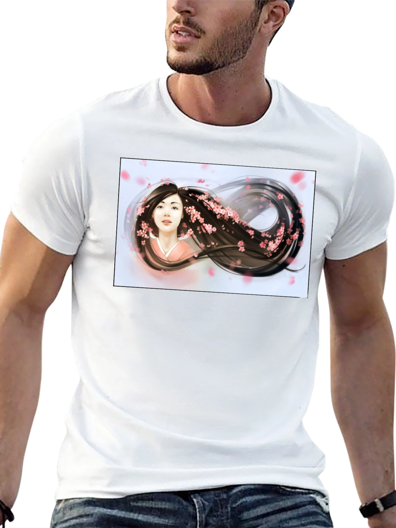 Black Sakura Dream T-Shirt - Artistic Graphic Tee view 13