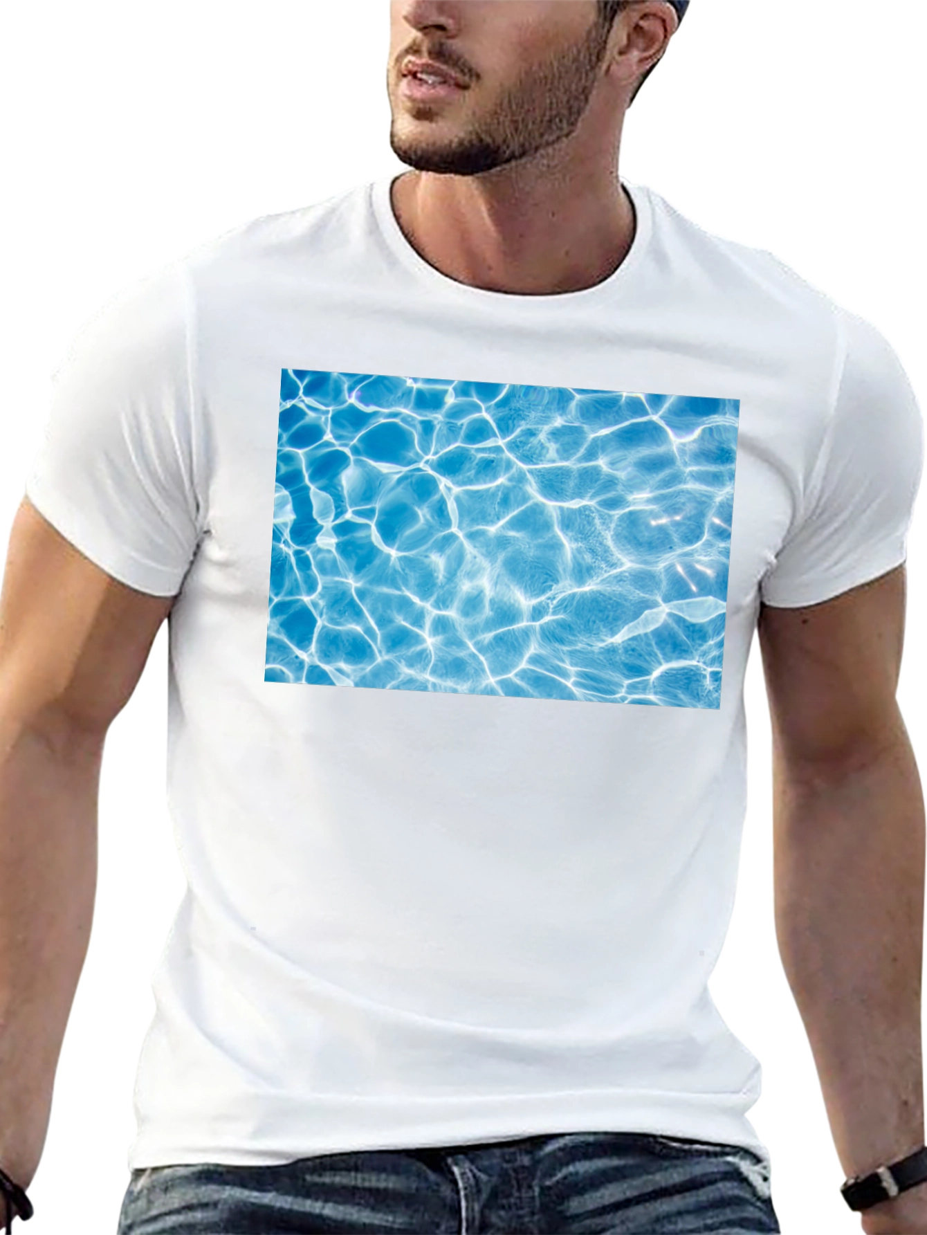 Black Pool Water Graphic Black Tee view 13