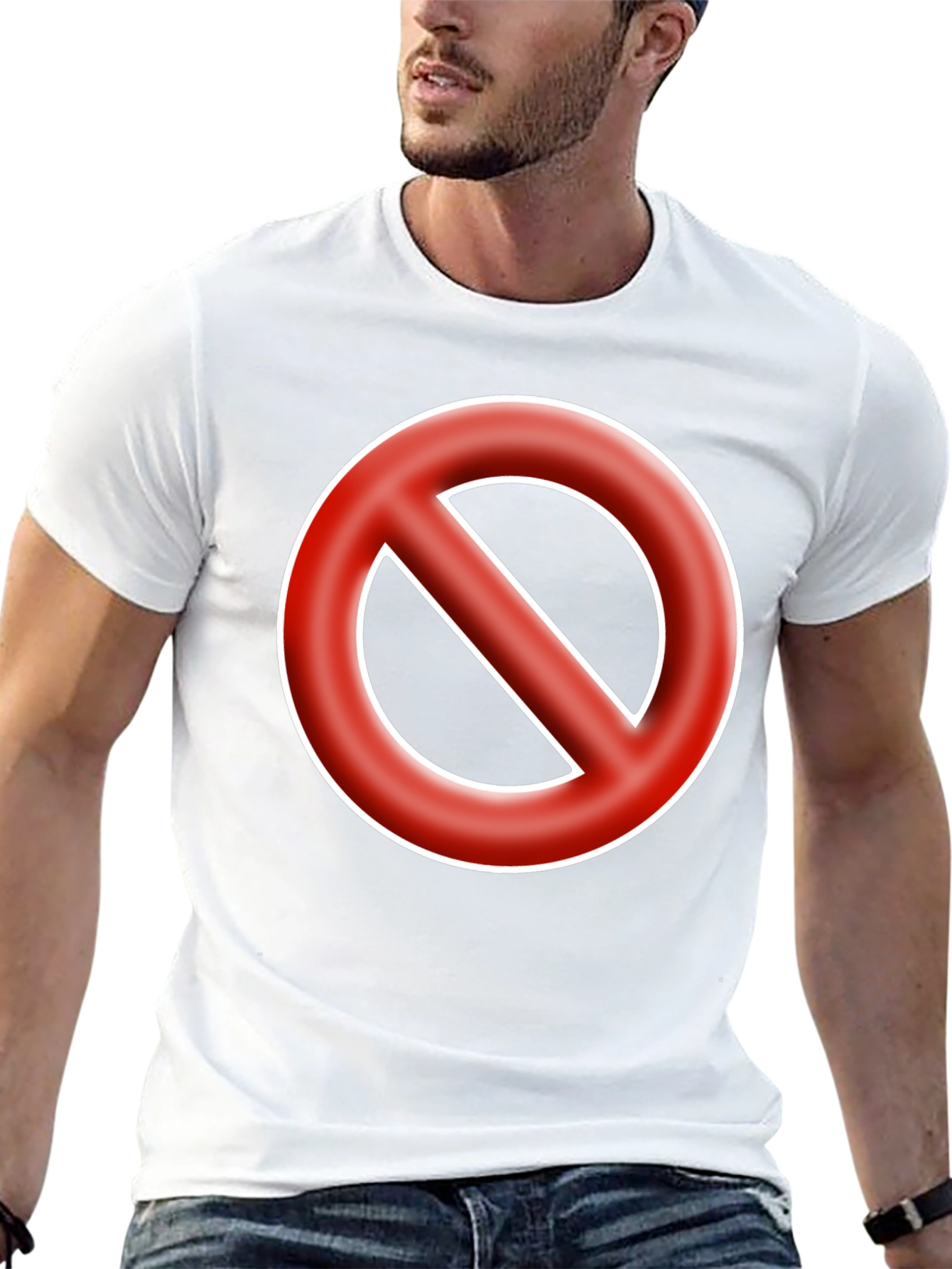 Black No Symbol T-Shirt - Bold Graphic Tee - Black view 13