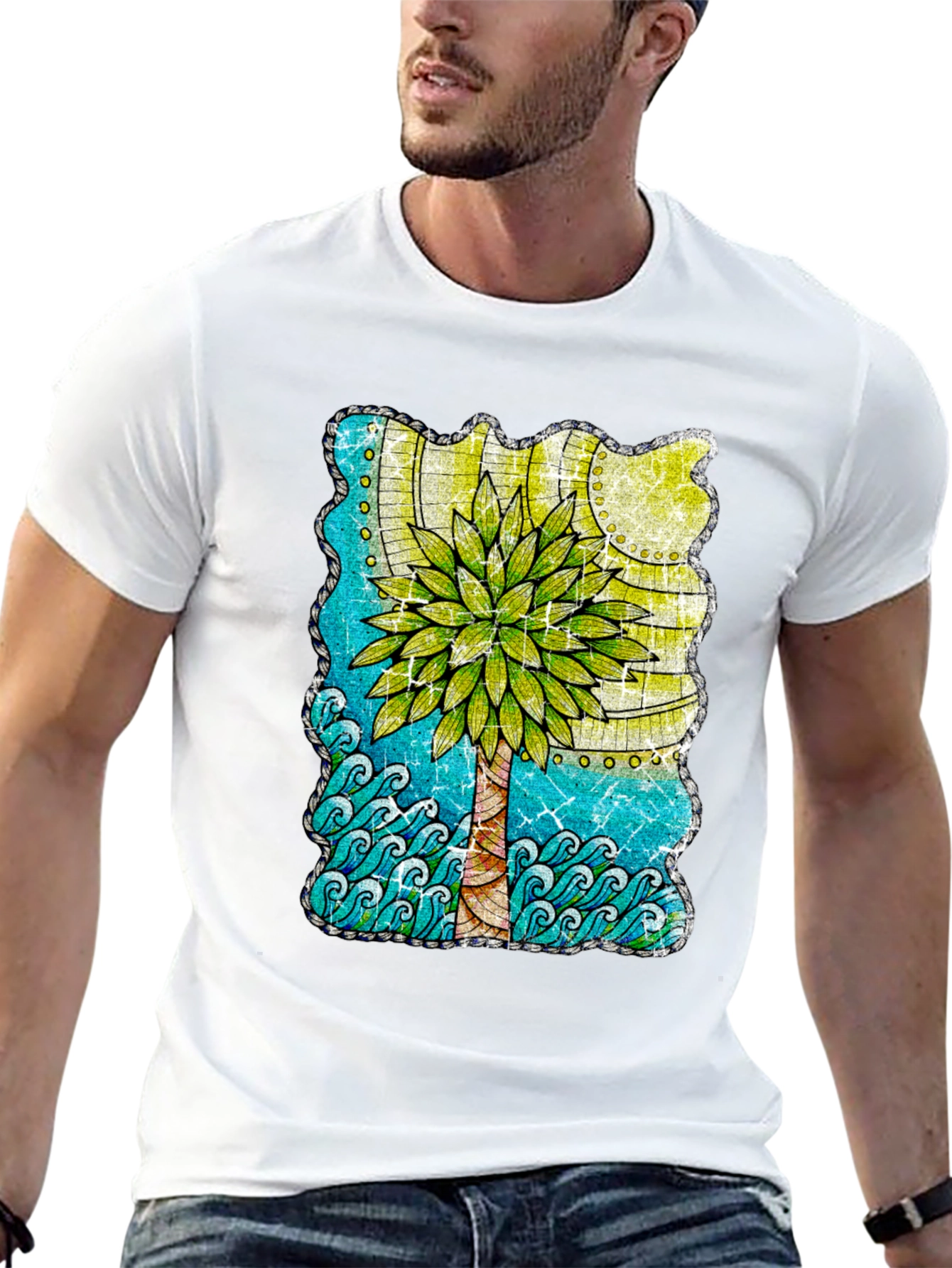 Black Palm Tree Graphic T-Shirt - Tropical Beach Vibes view 13