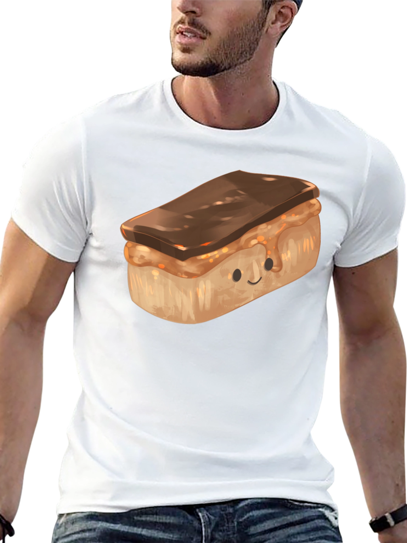 Black Cute Cartoon Dessert T-Shirt view 13