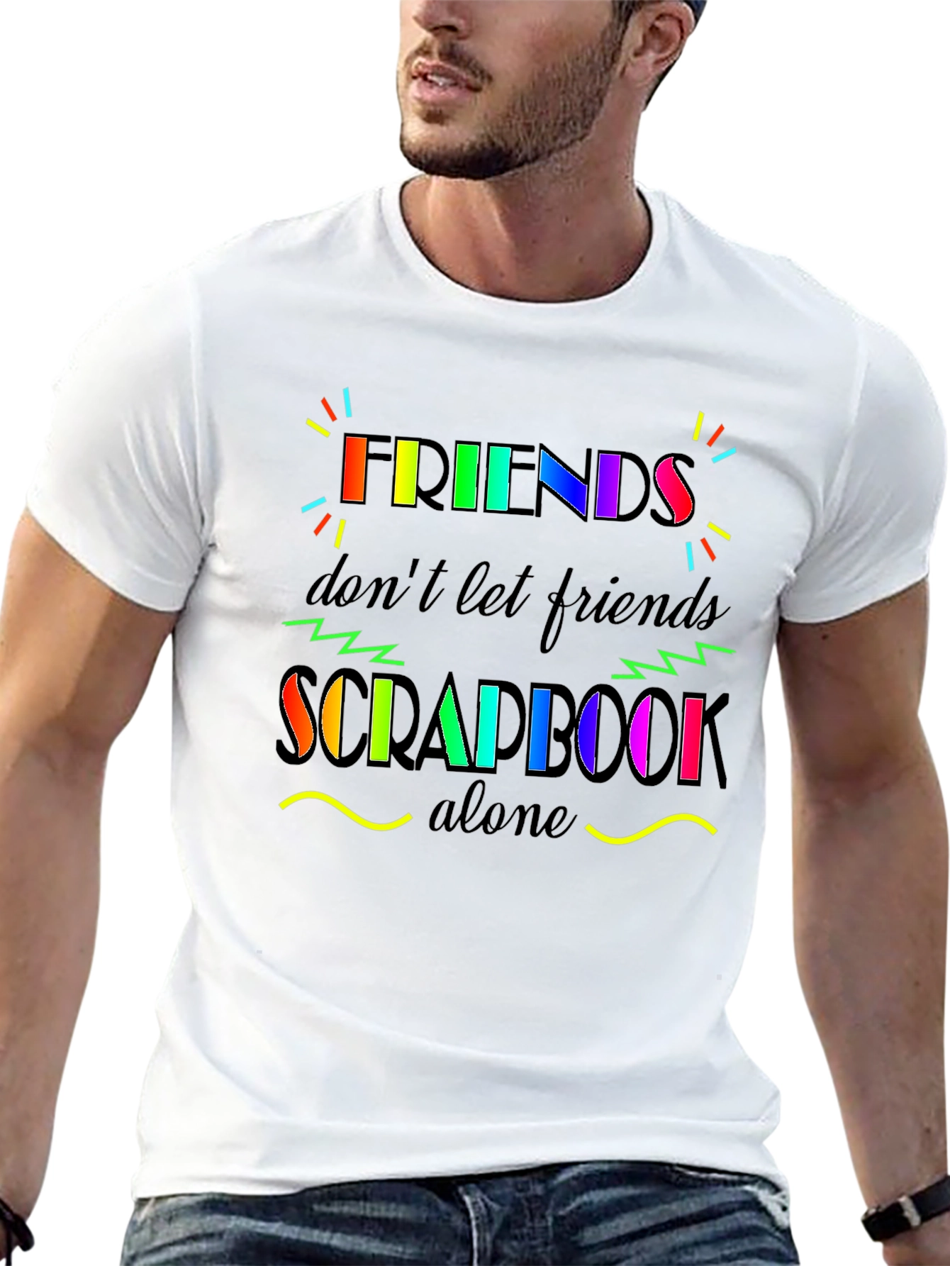 Black Friends Don't Let Friends Scrapbook Alone T-Shirt view 13