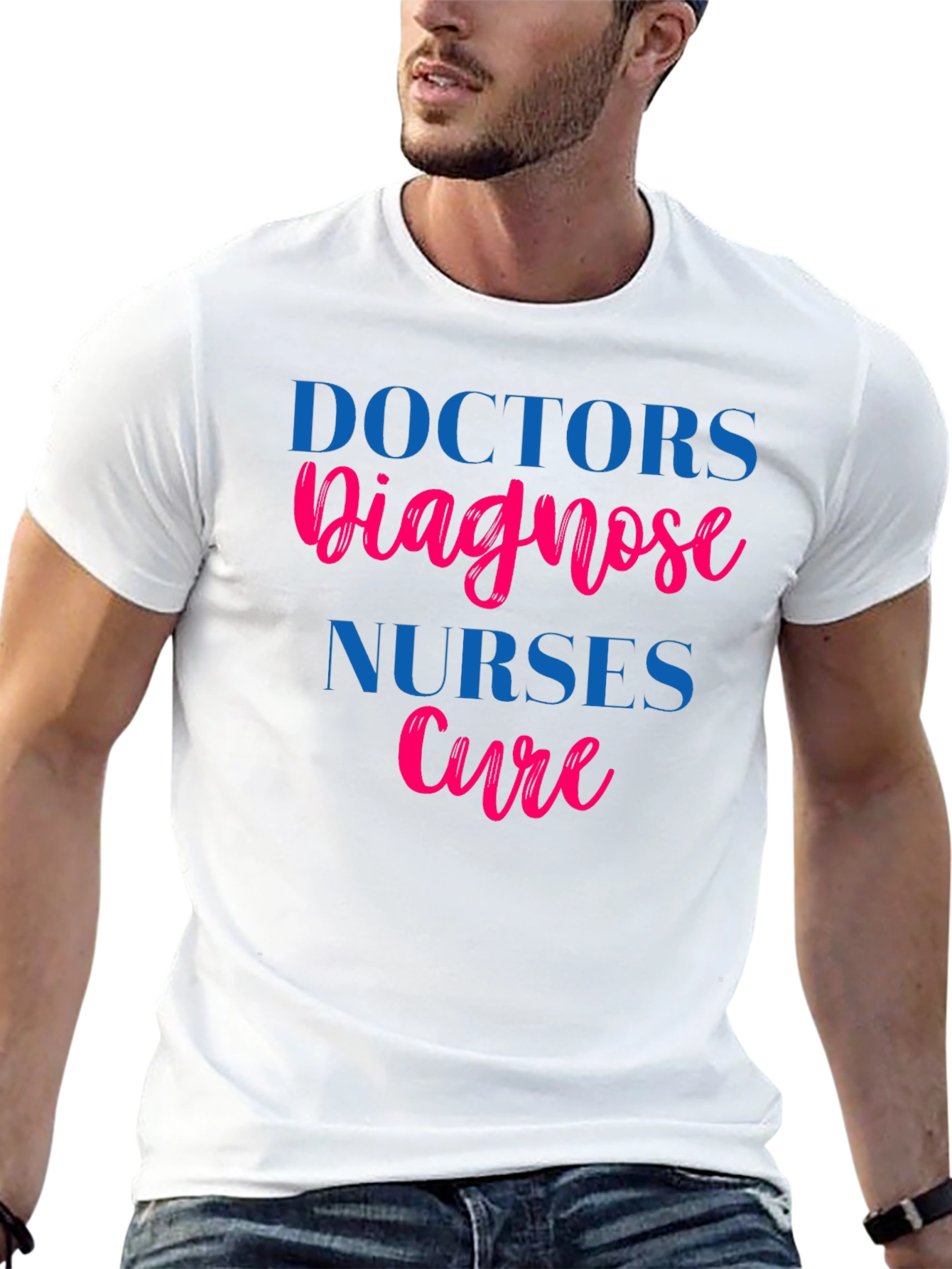 Black Doctors Diagnose, Nurses Cure Graphic T-Shirt view 13