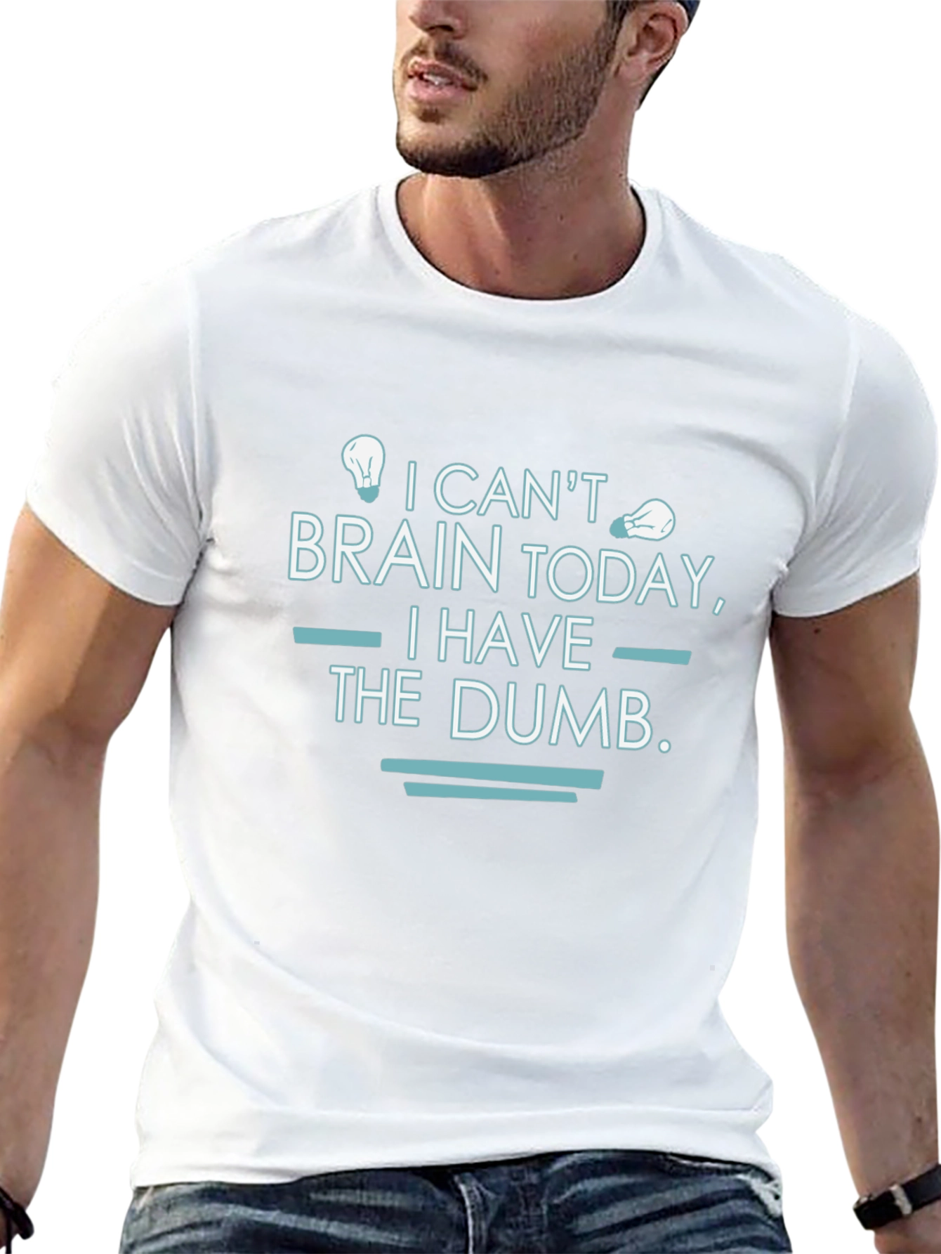 Black Funny "I Can't Brain Today" Graphic T-Shirt view 13