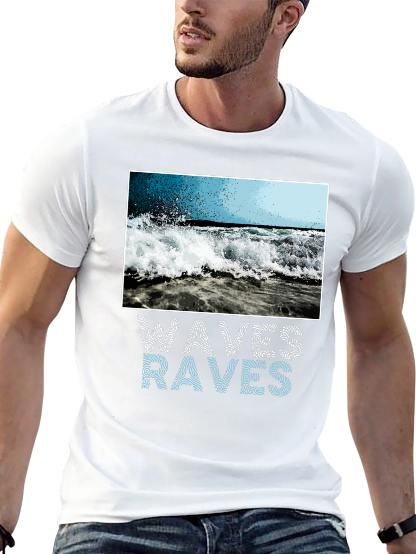 Black Waves Graphic T-Shirt - Ocean Lover view 13