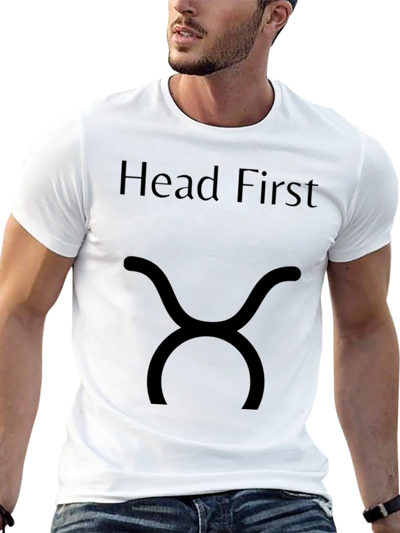 Black Head First Graphic Tee - Soft Cotton Blend view 13