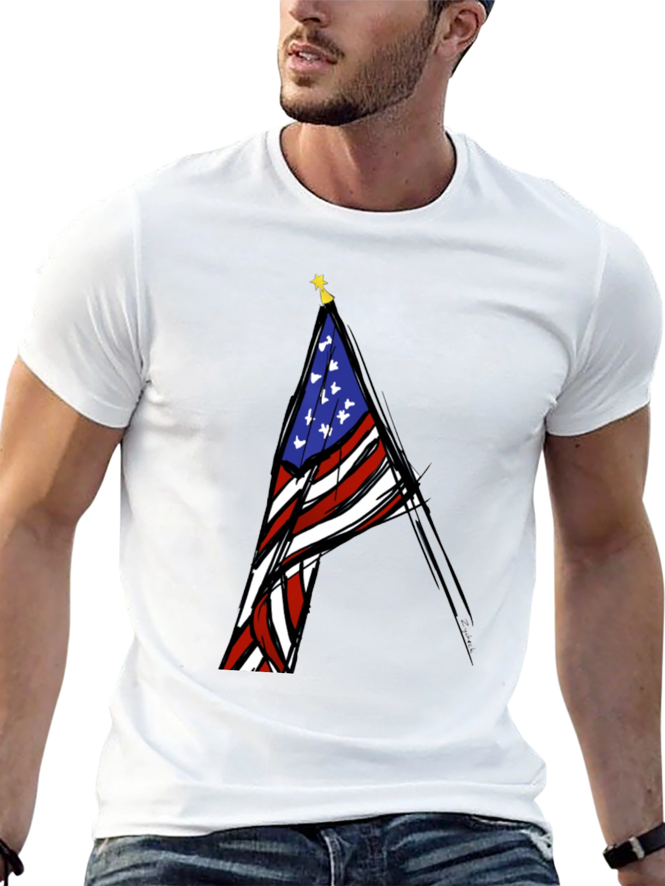 Black USA Flag Graphic T-Shirt - Patriotic Fashion view 13