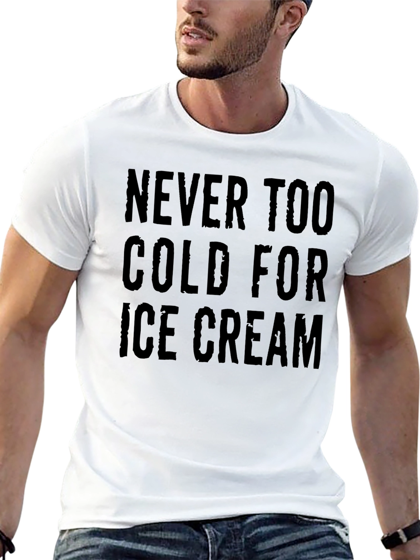 Black Never Too Cold For Ice Cream T-Shirt view 13