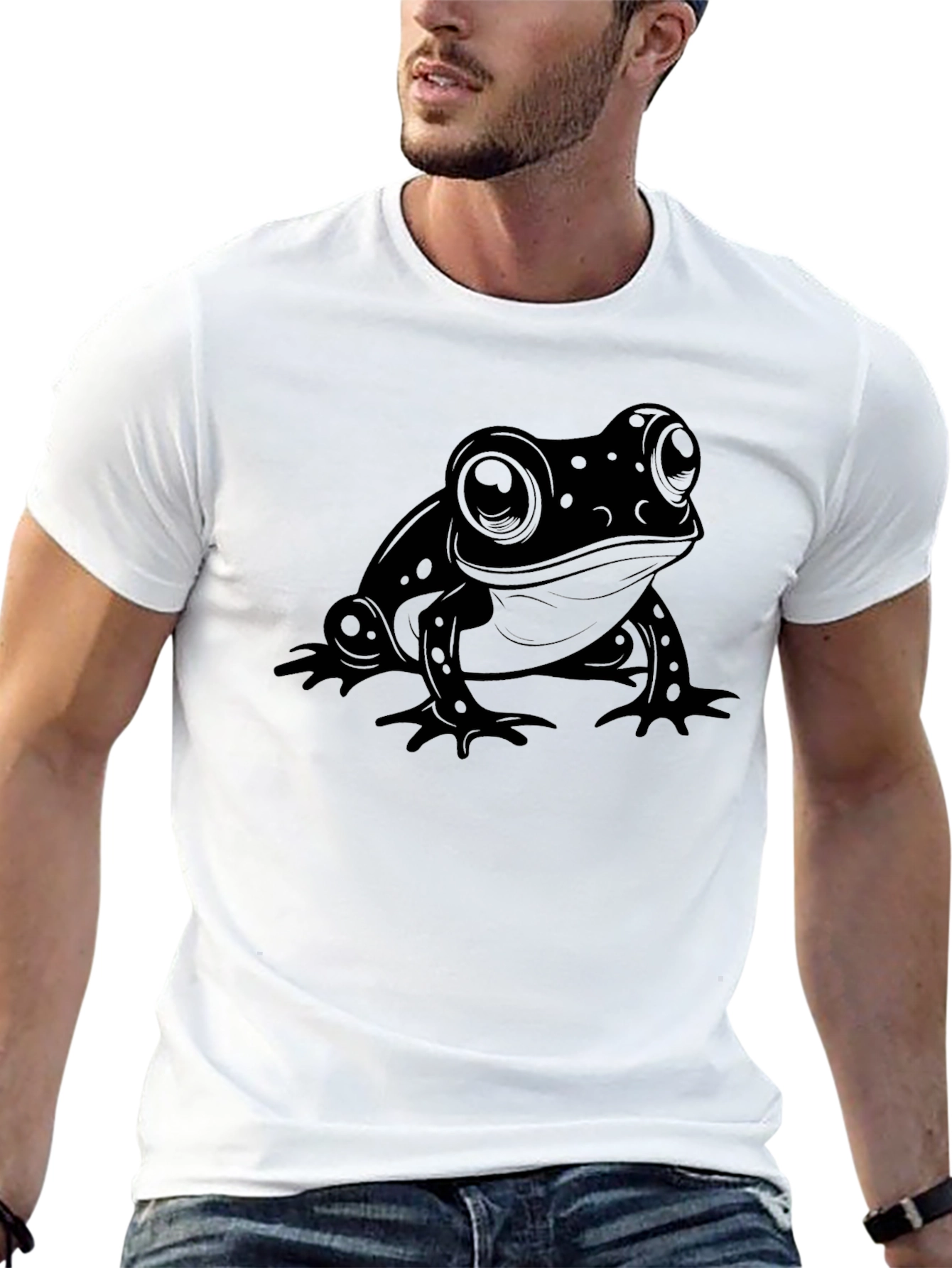 Black Frog Graphic Tee - Cool and Casual Black T-Shirt view 13