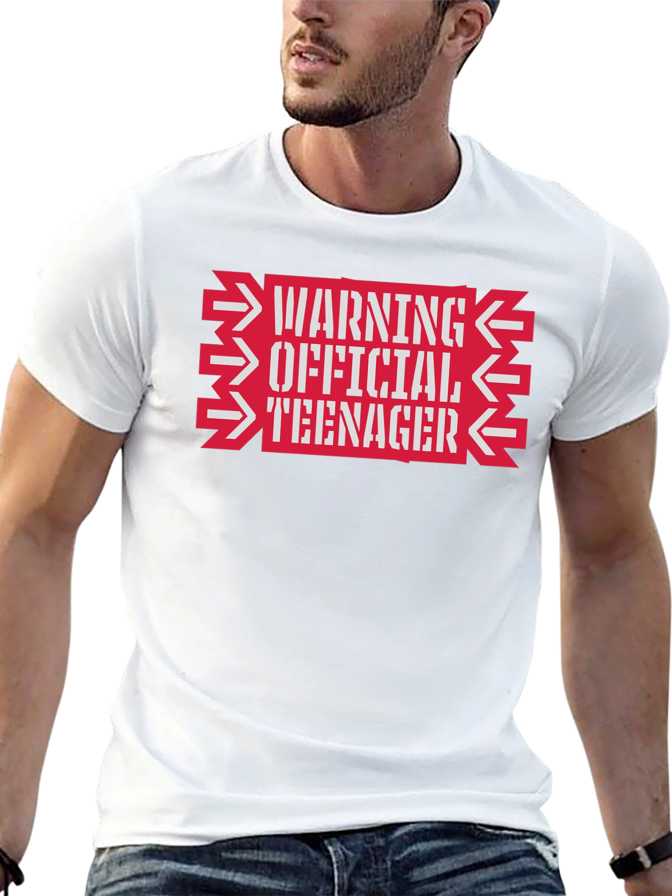 Black Warning Official Teenager Graphic Tee view 13