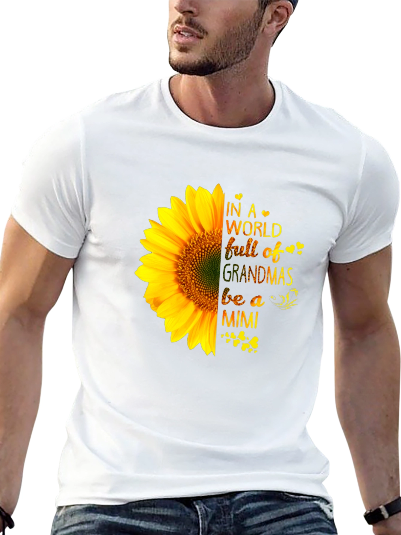 Black Sunflower Grandmas Mimi Black T-Shirt view 13