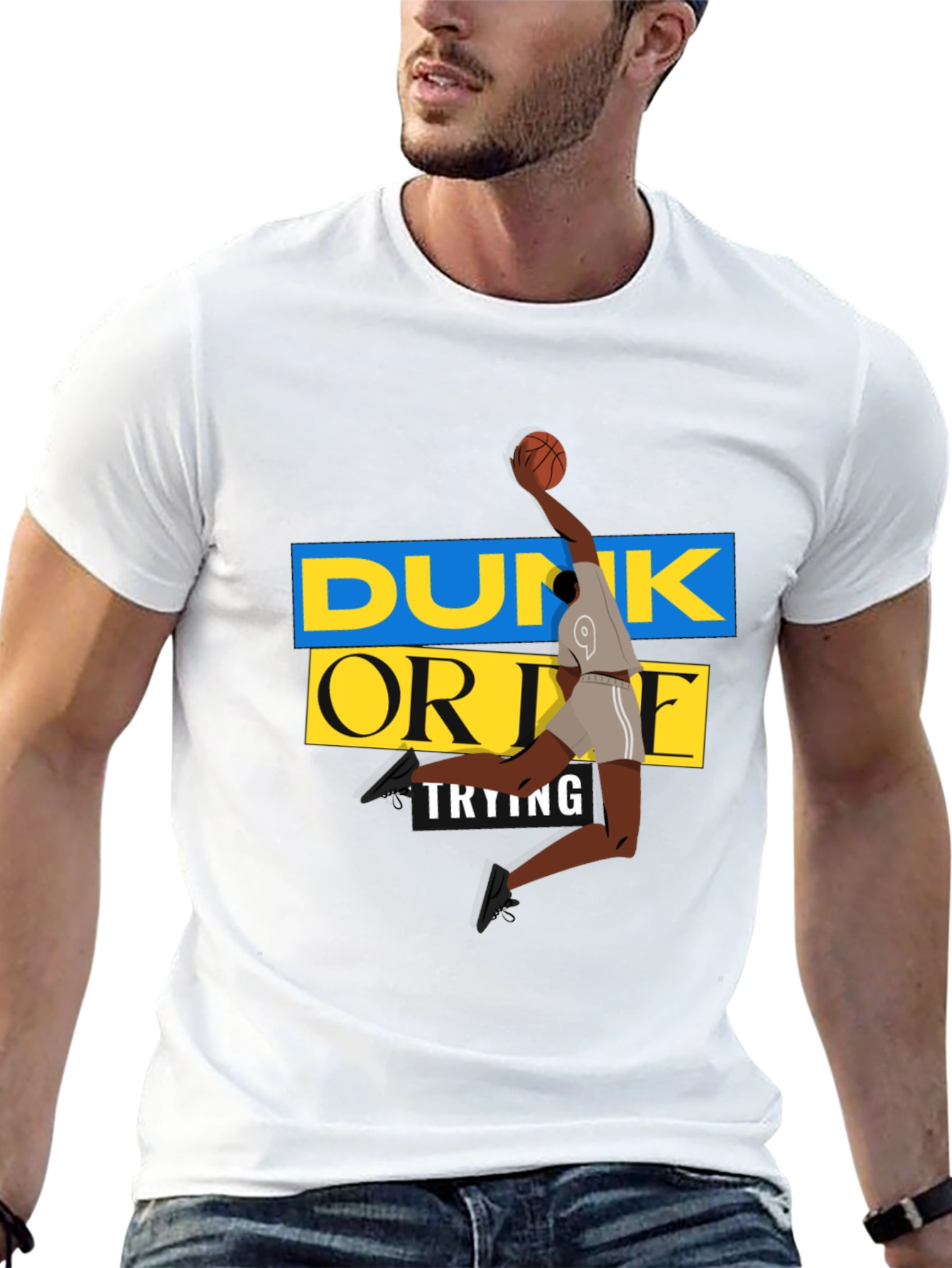 Dunk Or Die Trying Men's Black Graphic Tee - 13