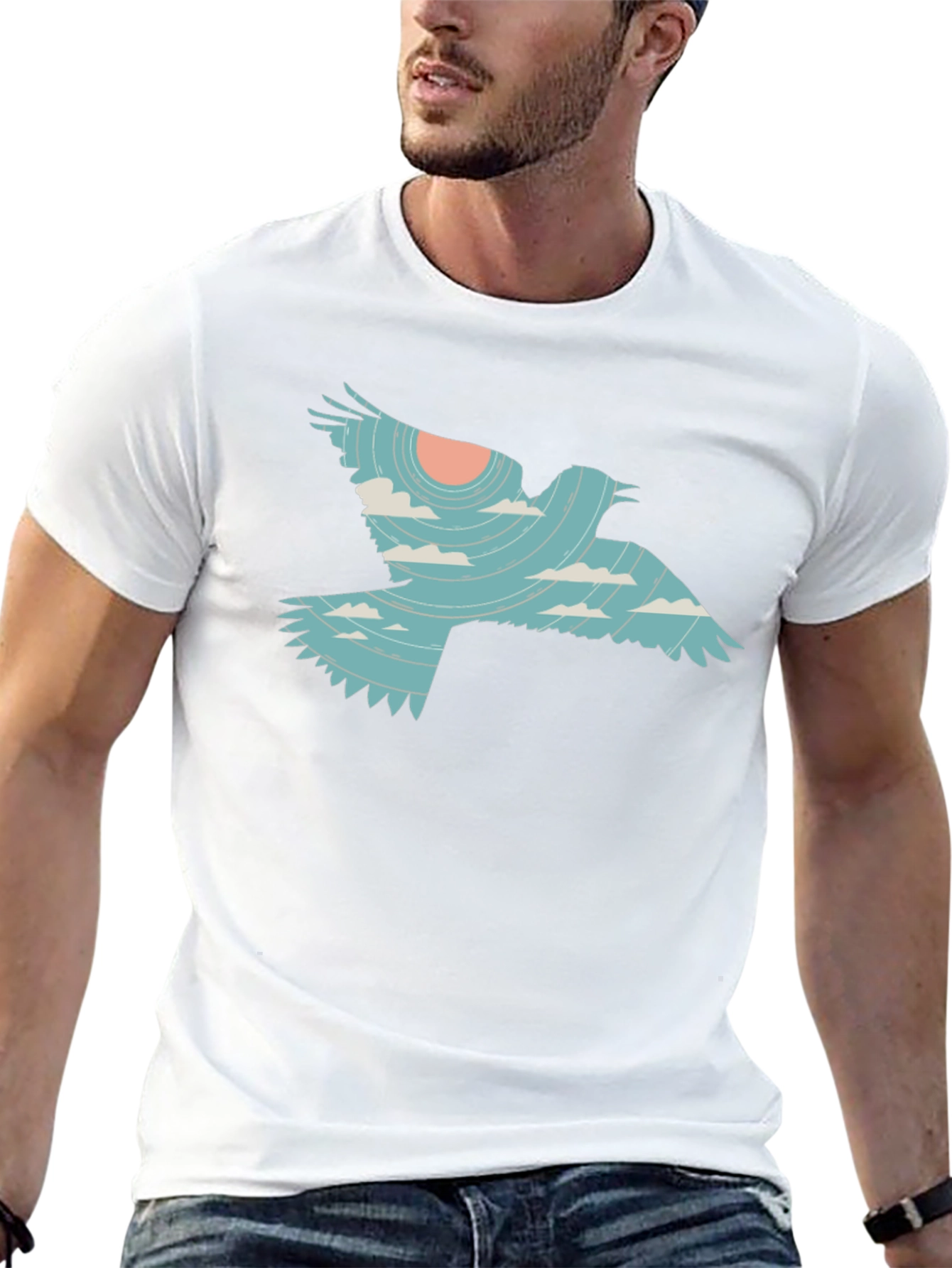 Black Sky Bird Graphic Tee - Unique Design view 13