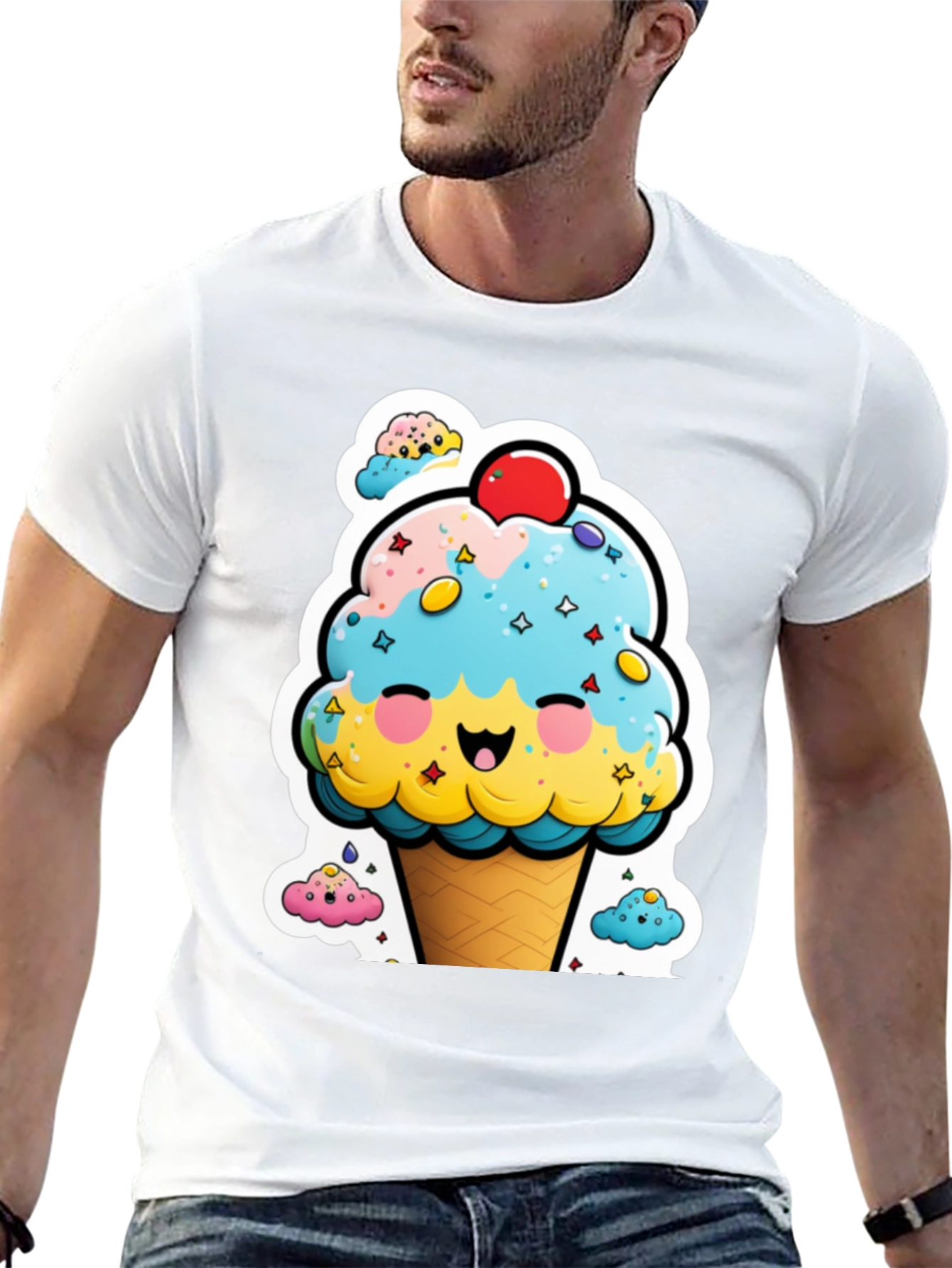 Black Cute Ice Cream Cone Graphic Tee view 13
