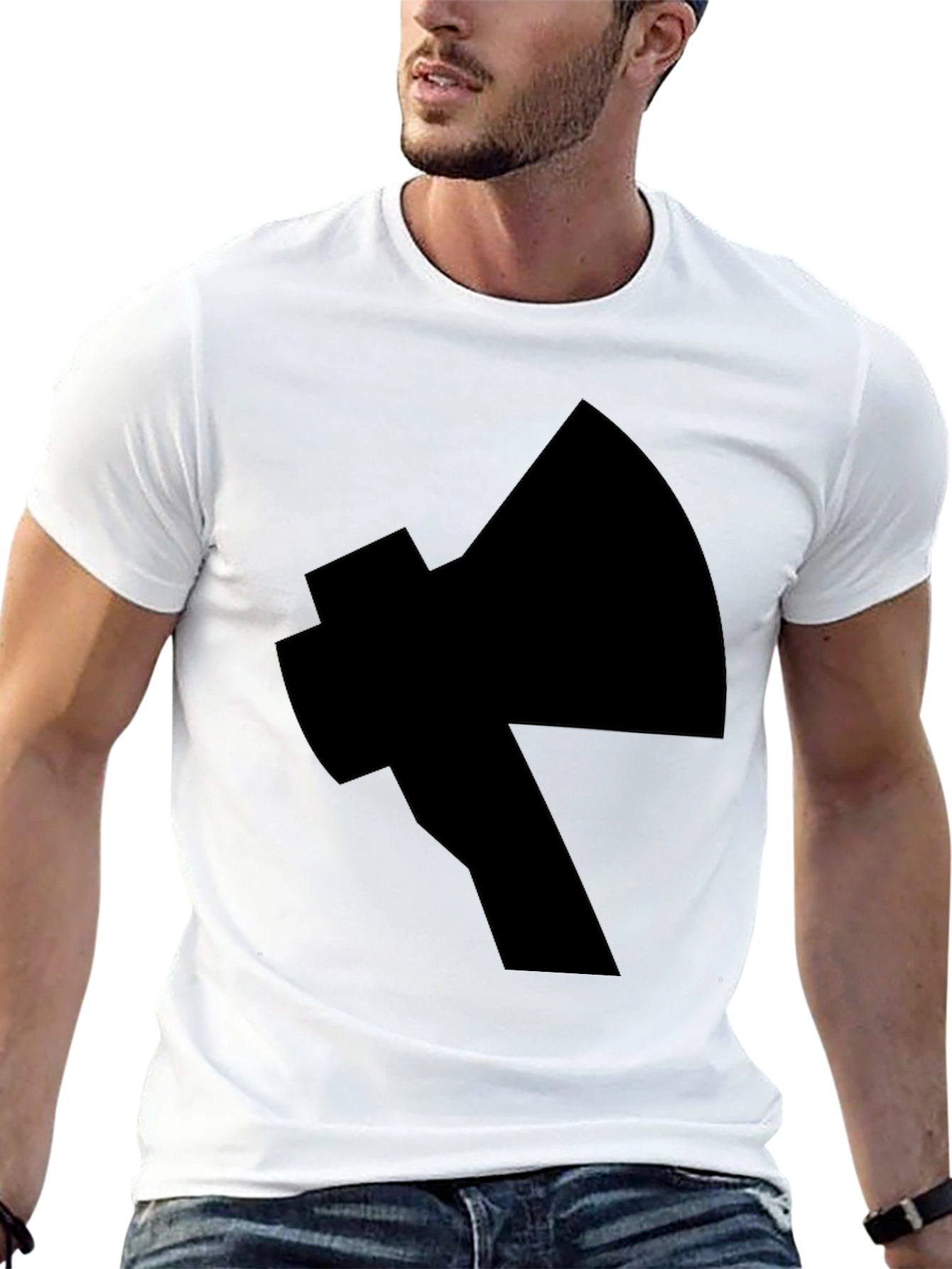 Black Axe Graphic Print Black T-Shirt view 13