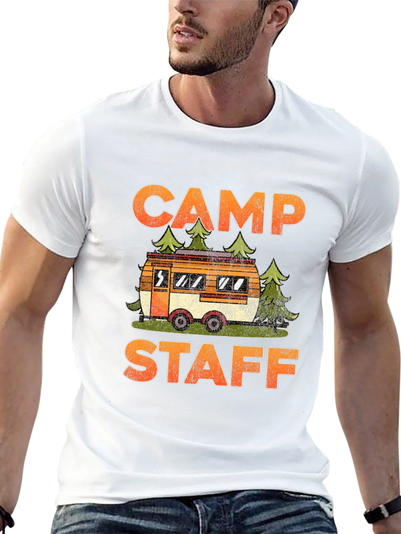 Black Camp Staff Graphic Tee - Camping Adventure T-Shirt view 13