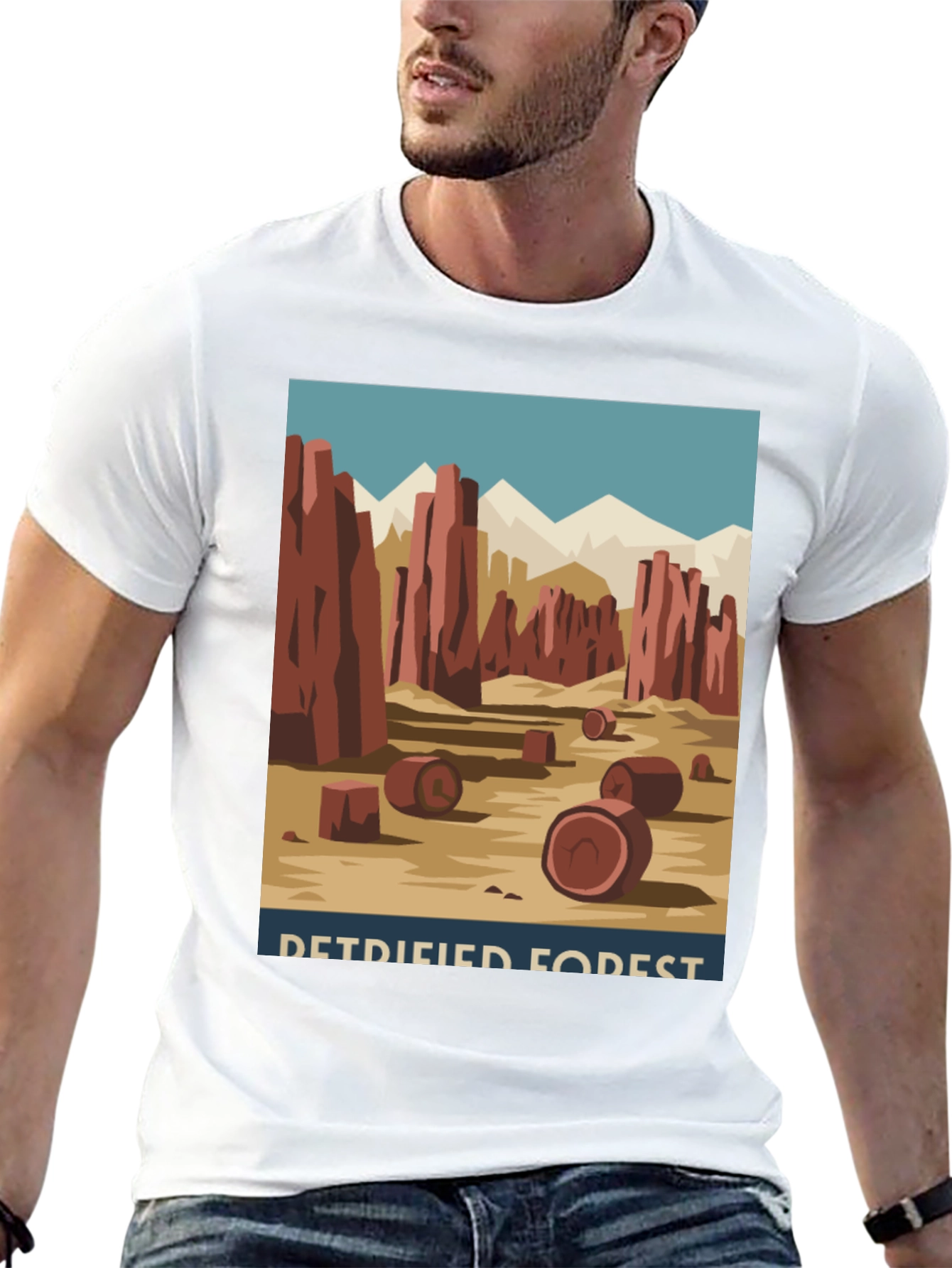 Black Petrified Forest T-Shirt - Retro Desert Graphic Tee view 13