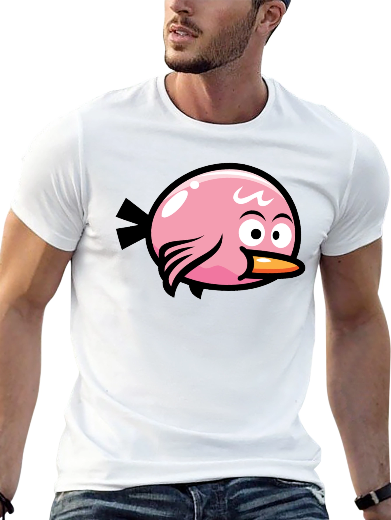 Angry Birds Pink Bird Black T-Shirt - 13