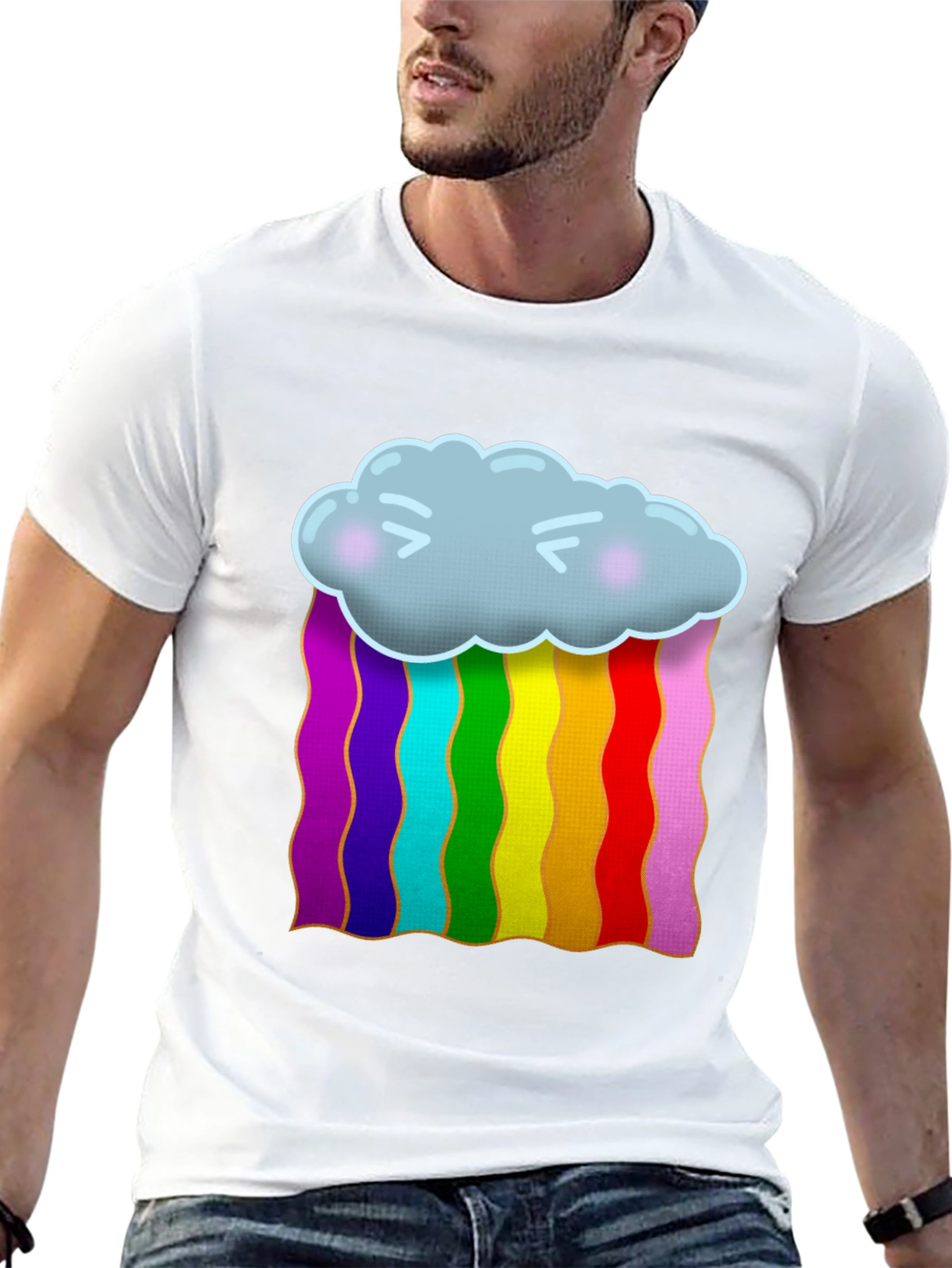 Black Rainbow Cloud Graphic T-Shirt view 13