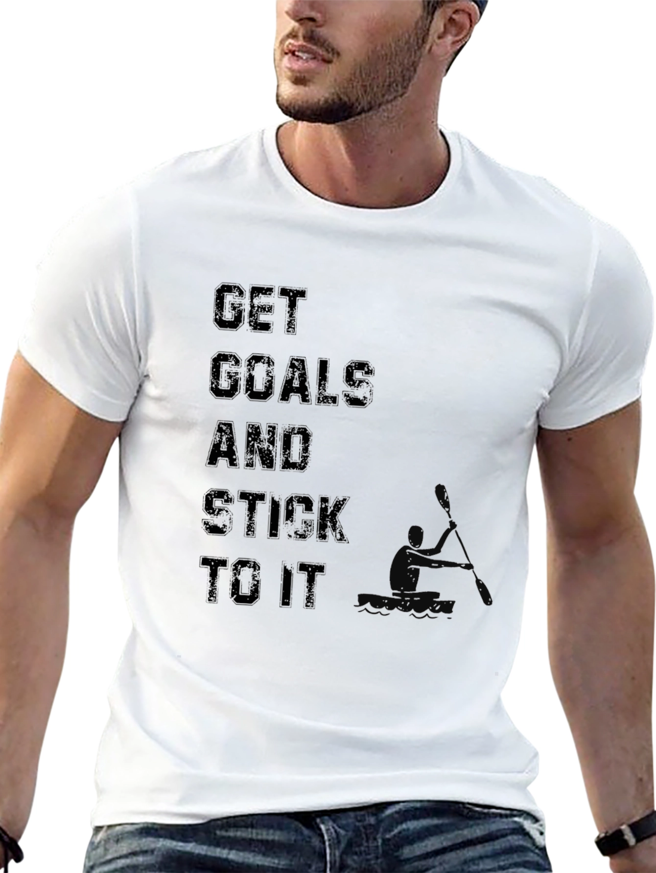Black Motivational Get Goals T-Shirt view 13