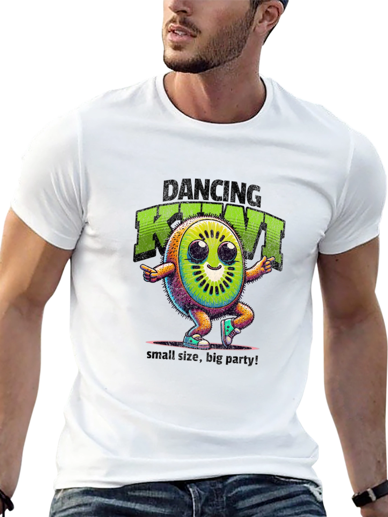 Black Dancing Kiwi Graphic Tee - Small Size, Big Party! view 13
