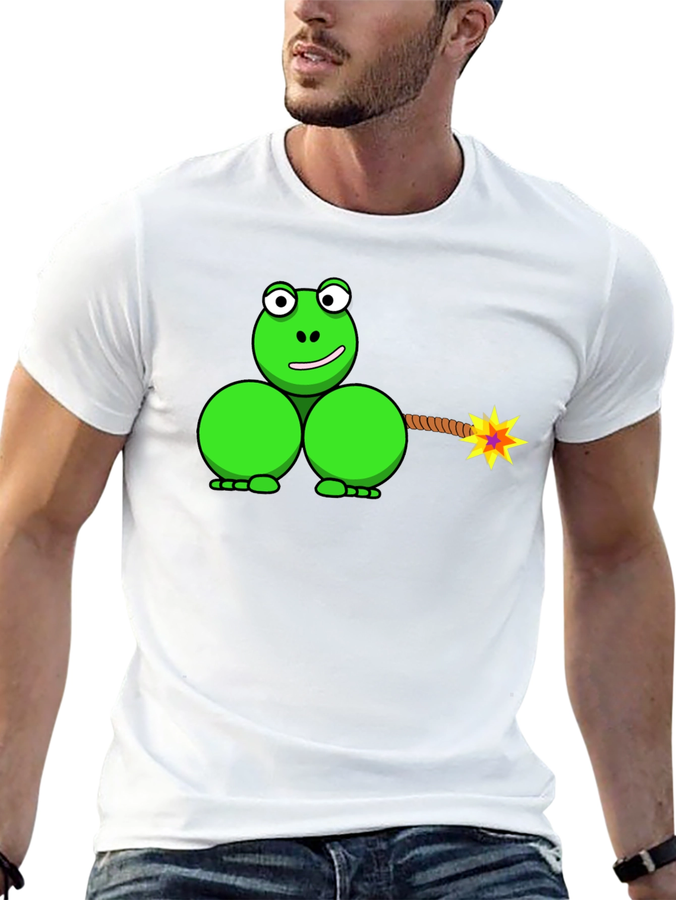 Black Funny Frog Bomb T-Shirt - Explosive Humor! view 13
