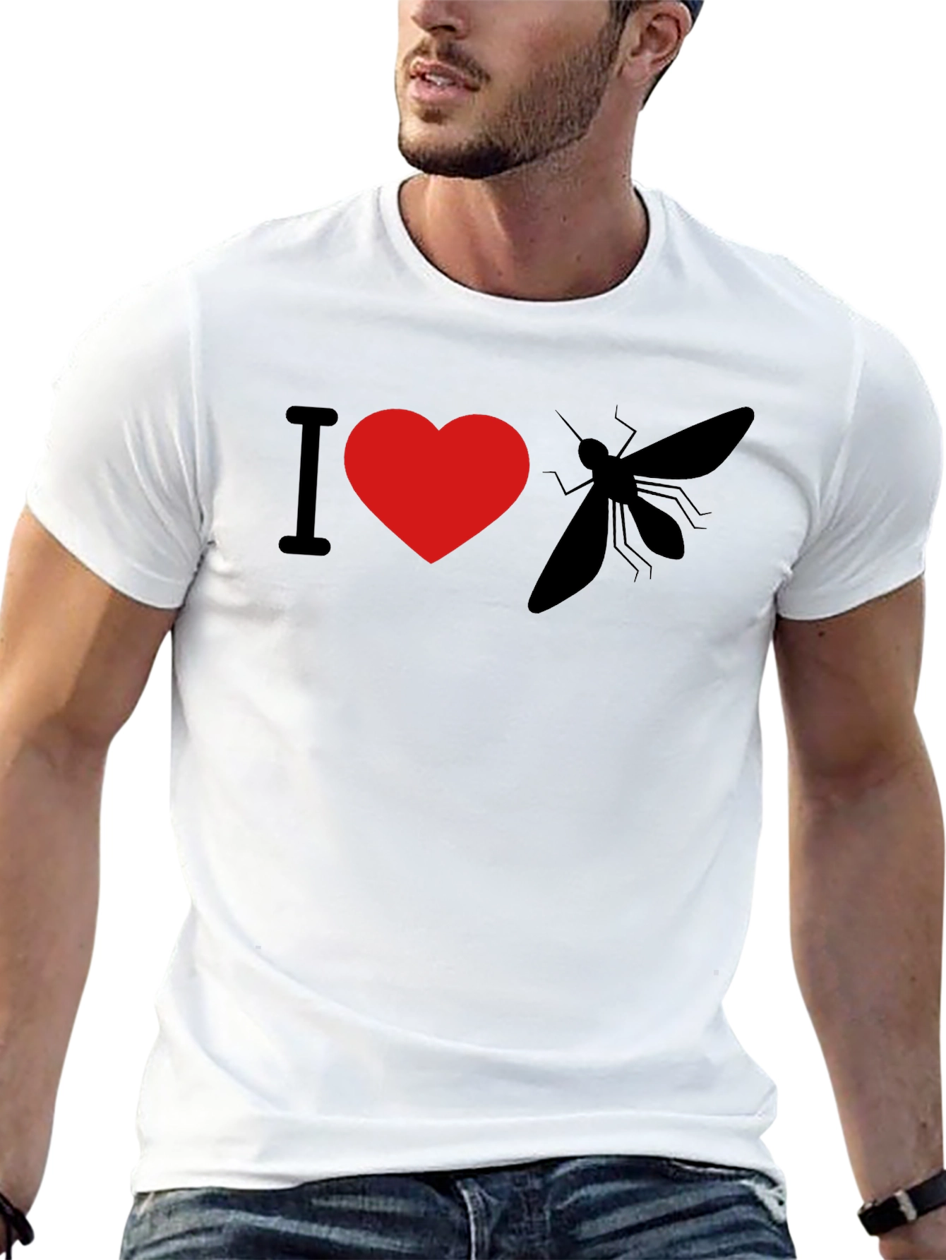 Black I Heart Mosquito T-Shirt - Novelty Graphic Tee view 13