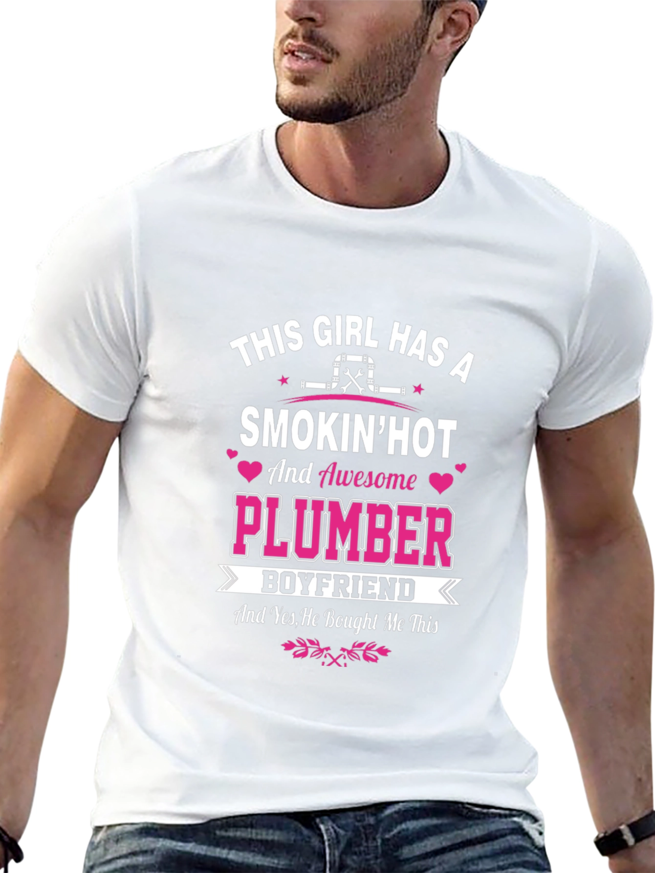 Black Smokin' Hot Plumber Boyfriend T-Shirt view 13