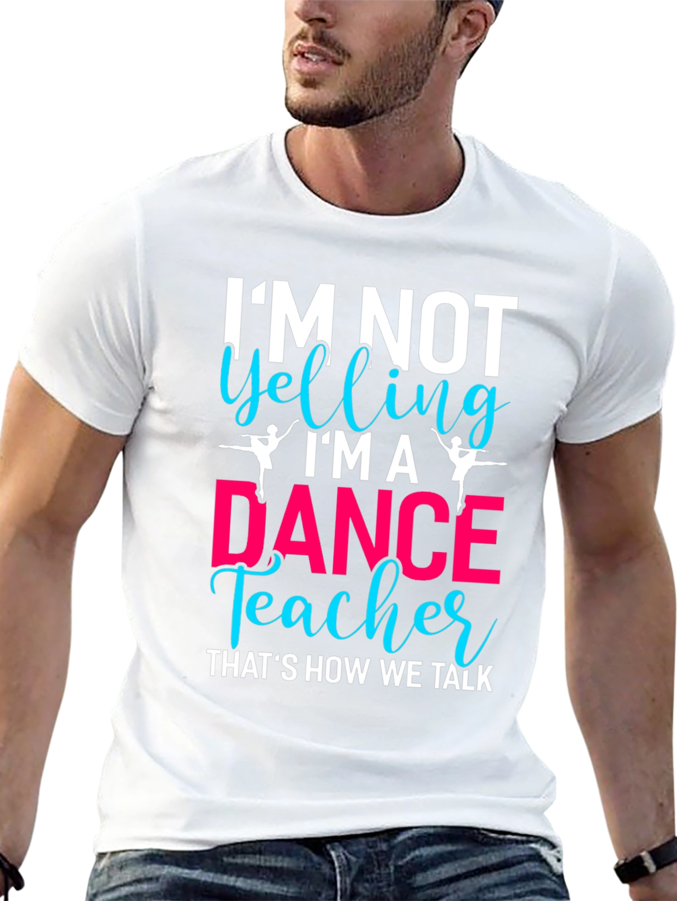 Black Dance Teacher T-Shirt - I'm Not Yelling! view 13