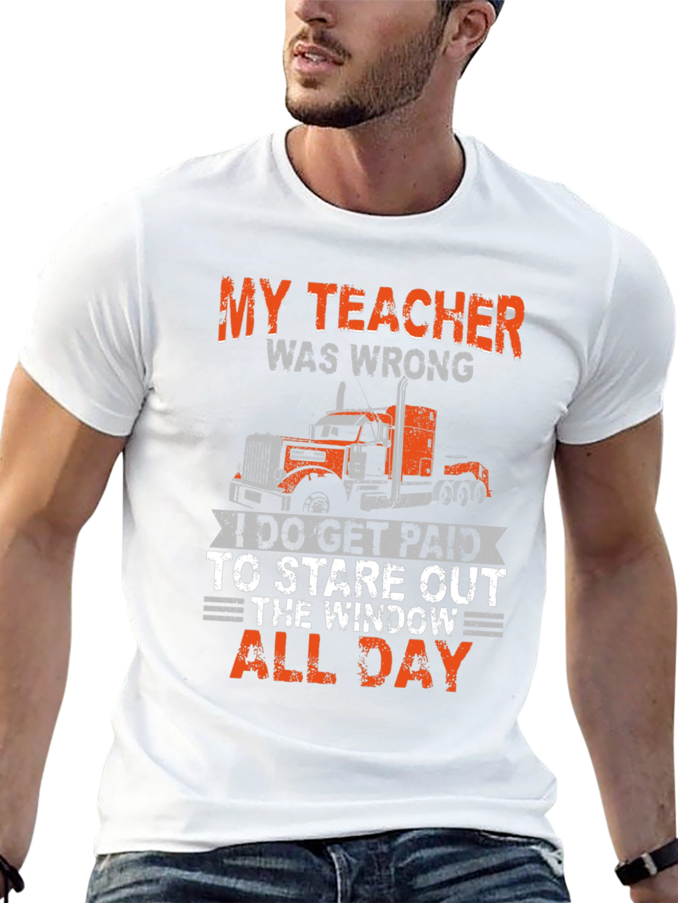 Black Trucker T-Shirt: My Teacher Was Wrong view 13