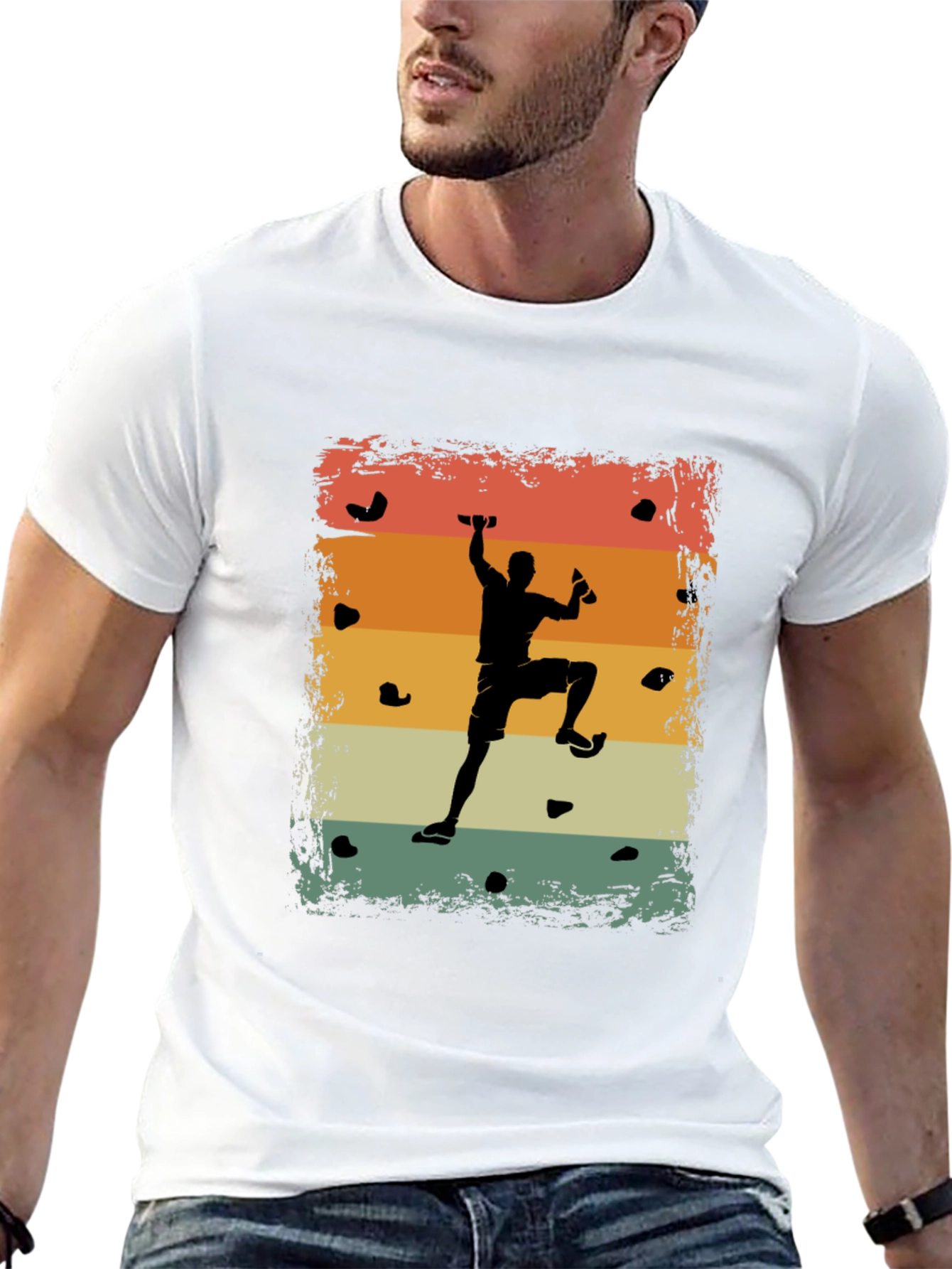Black Retro Rock Climber T-Shirt - Black view 13