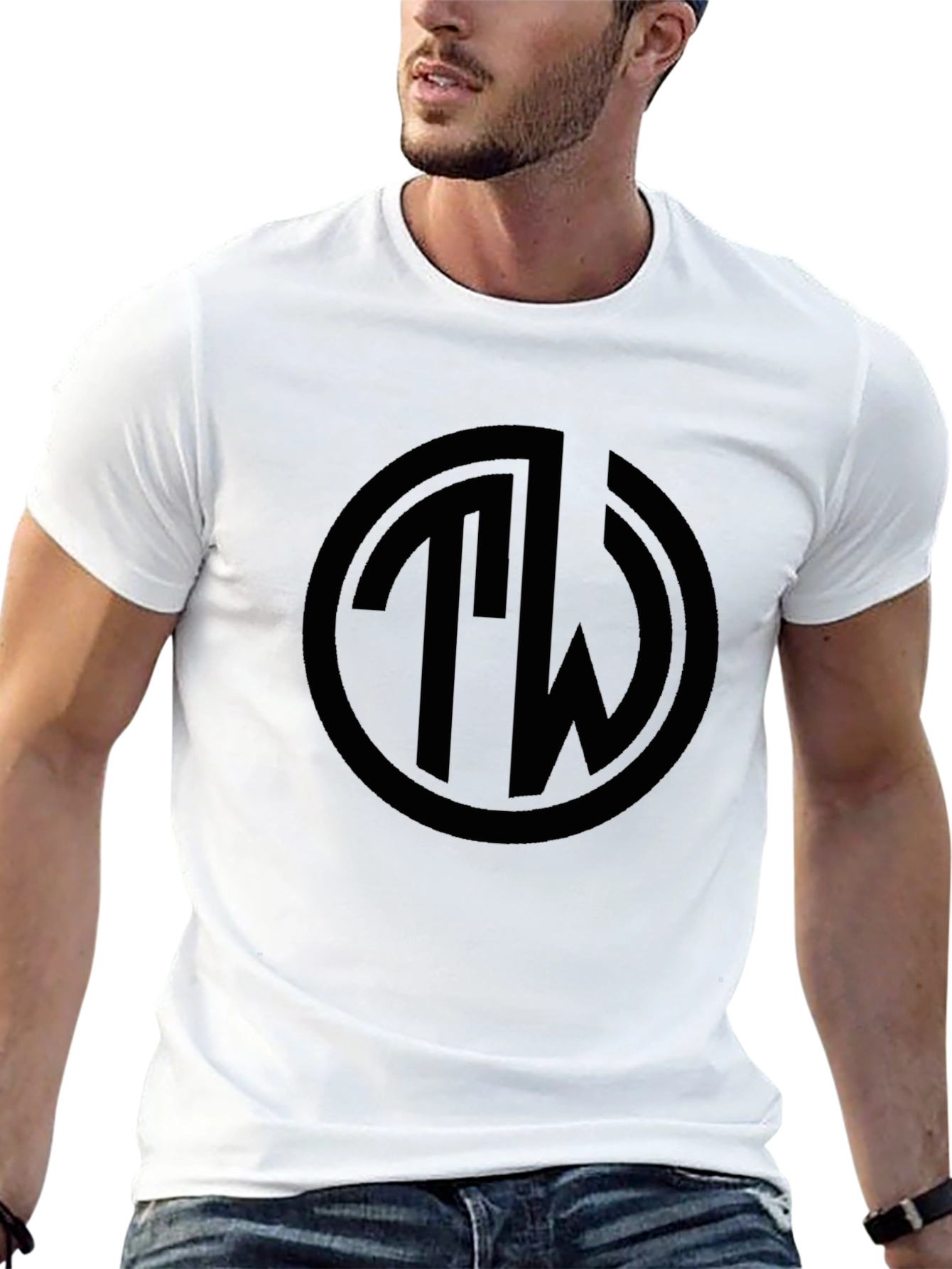 Black Black TW Logo T-Shirt - Stylish Casual Wear view 13
