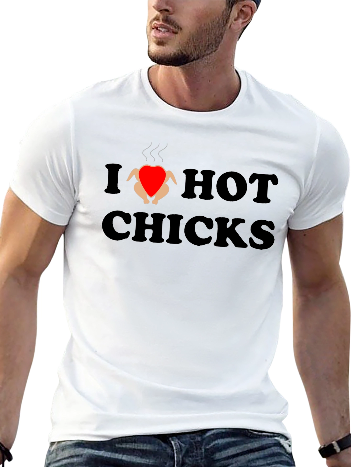 Black I Love Hot Chicks Graphic Tee view 13