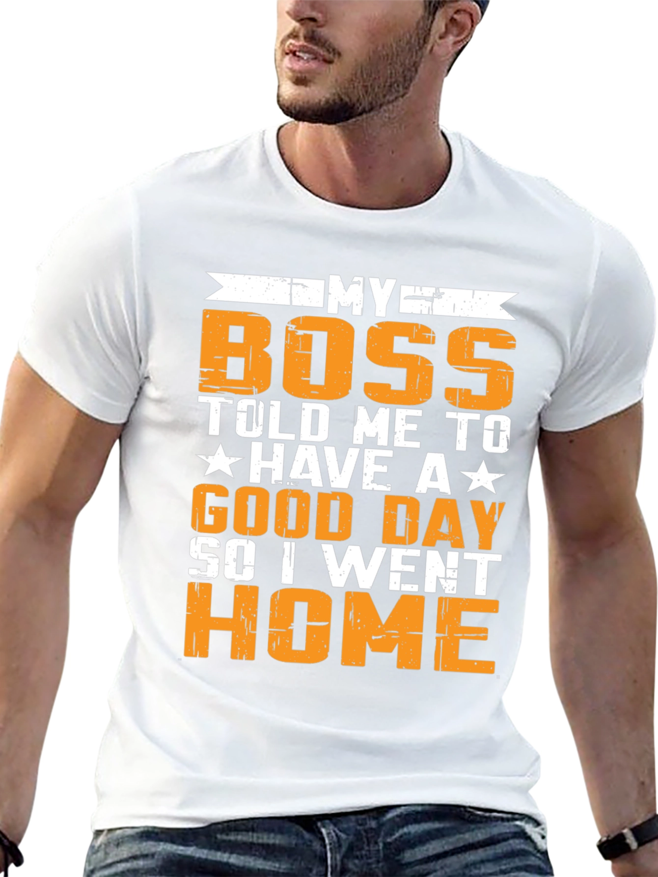 Black Funny "My Boss" Graphic T-Shirt view 13