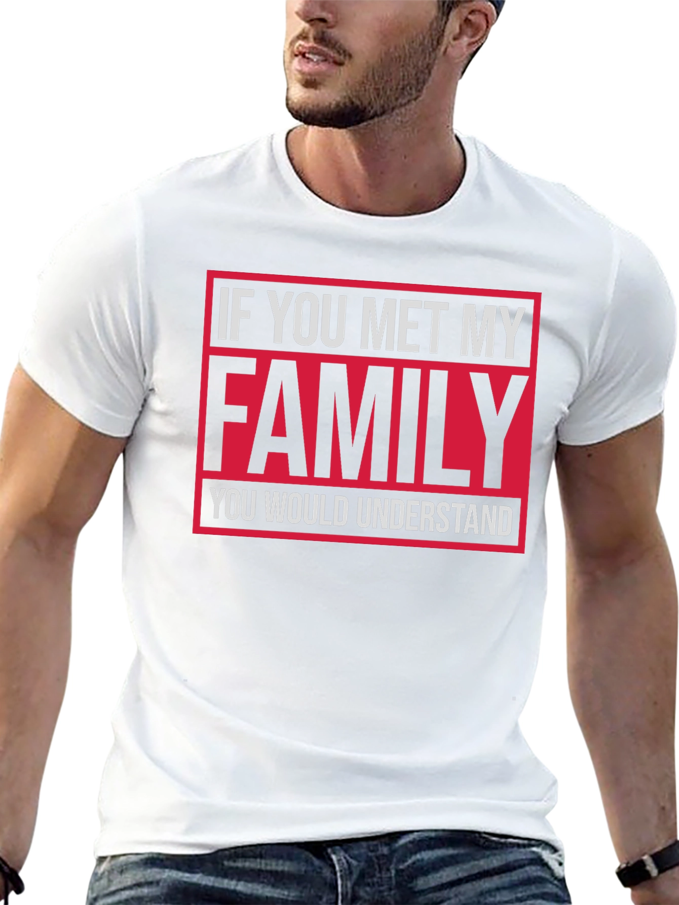 Black Funny Family T-Shirt: "If You Met My Family..." view 13