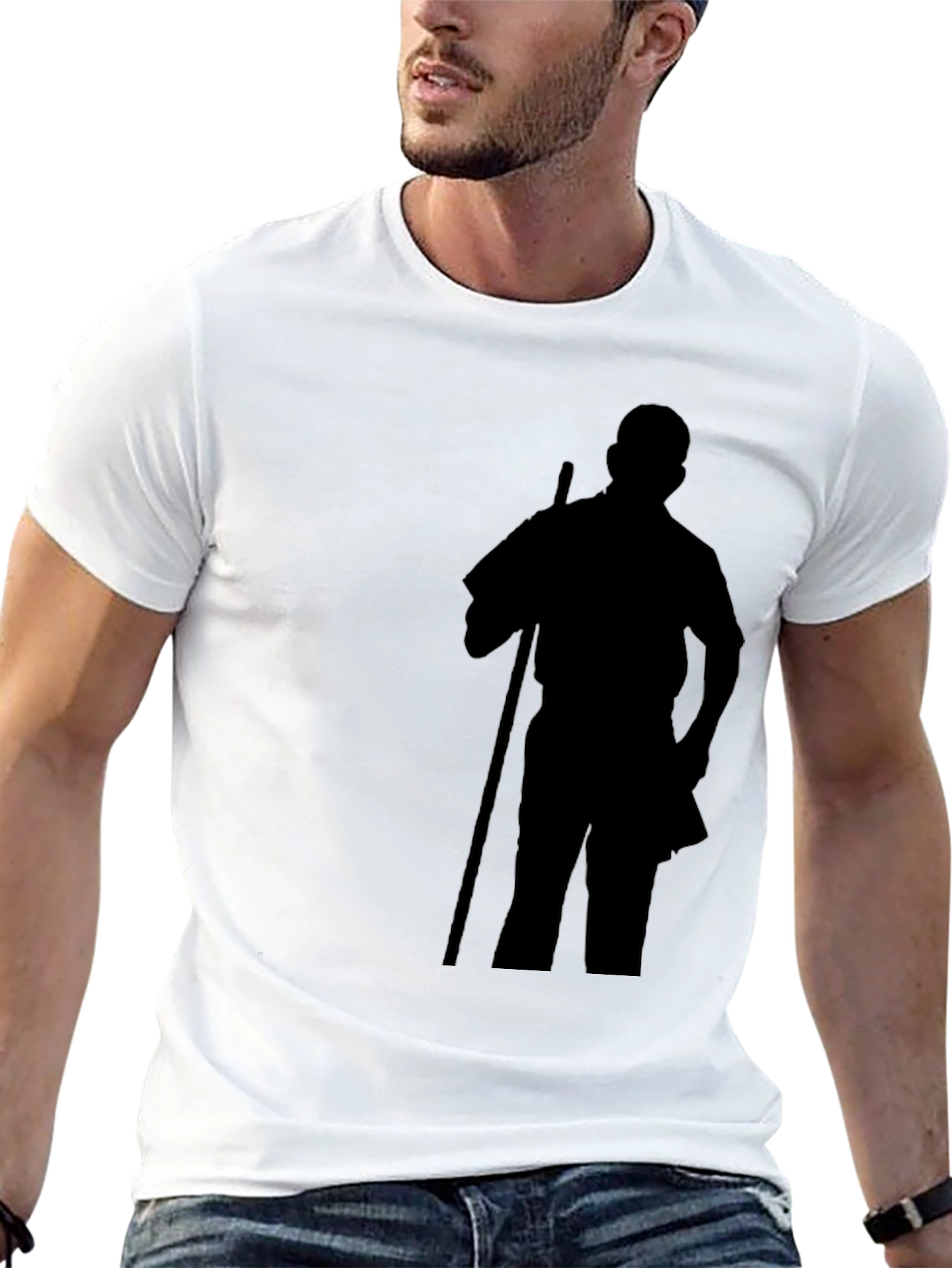 Black Silhouette Graphic Tee - Casual Black T-Shirt view 13